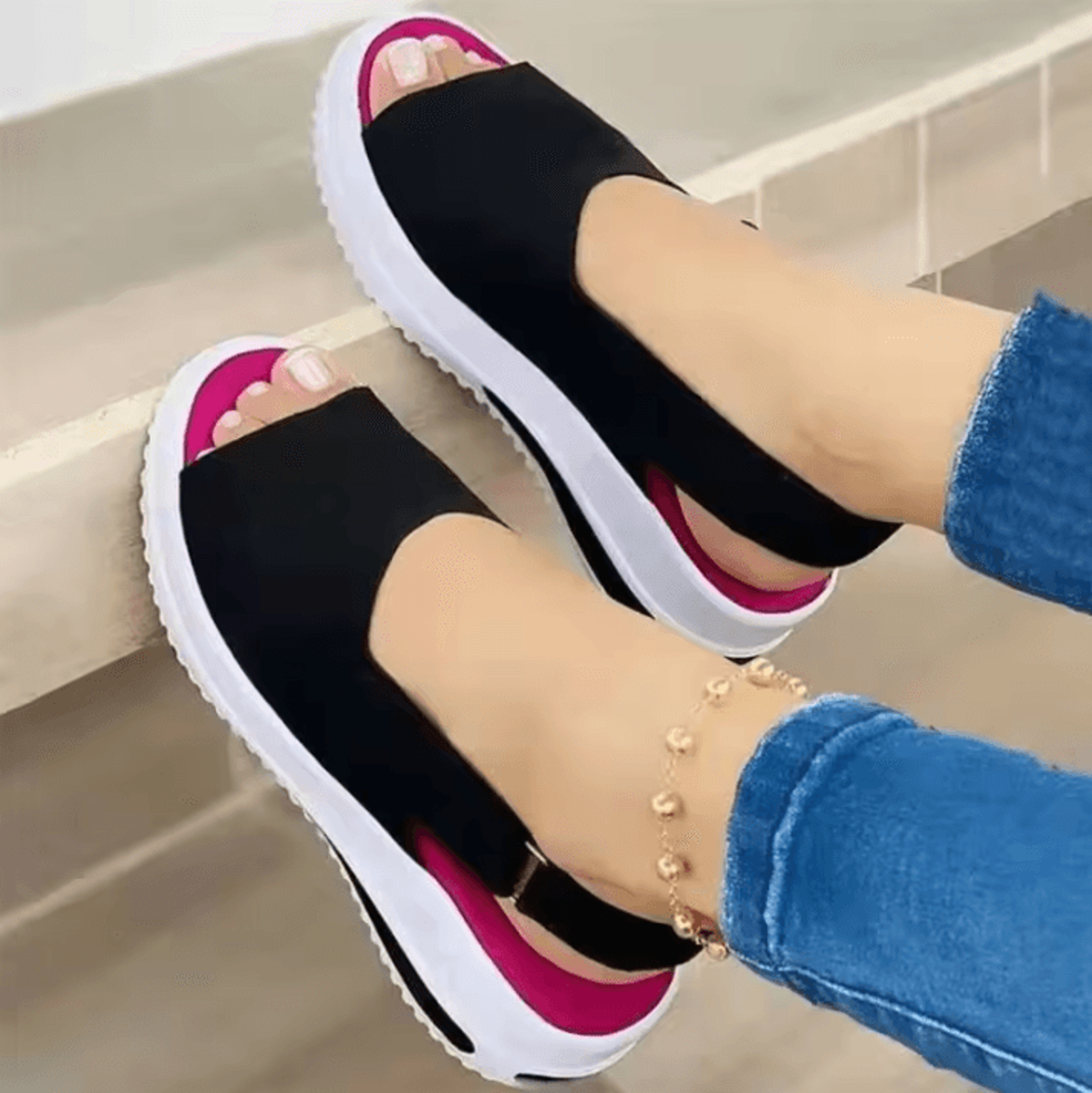 womens peep toe lightweight summer sandals – breathable non-slip fashion footwear