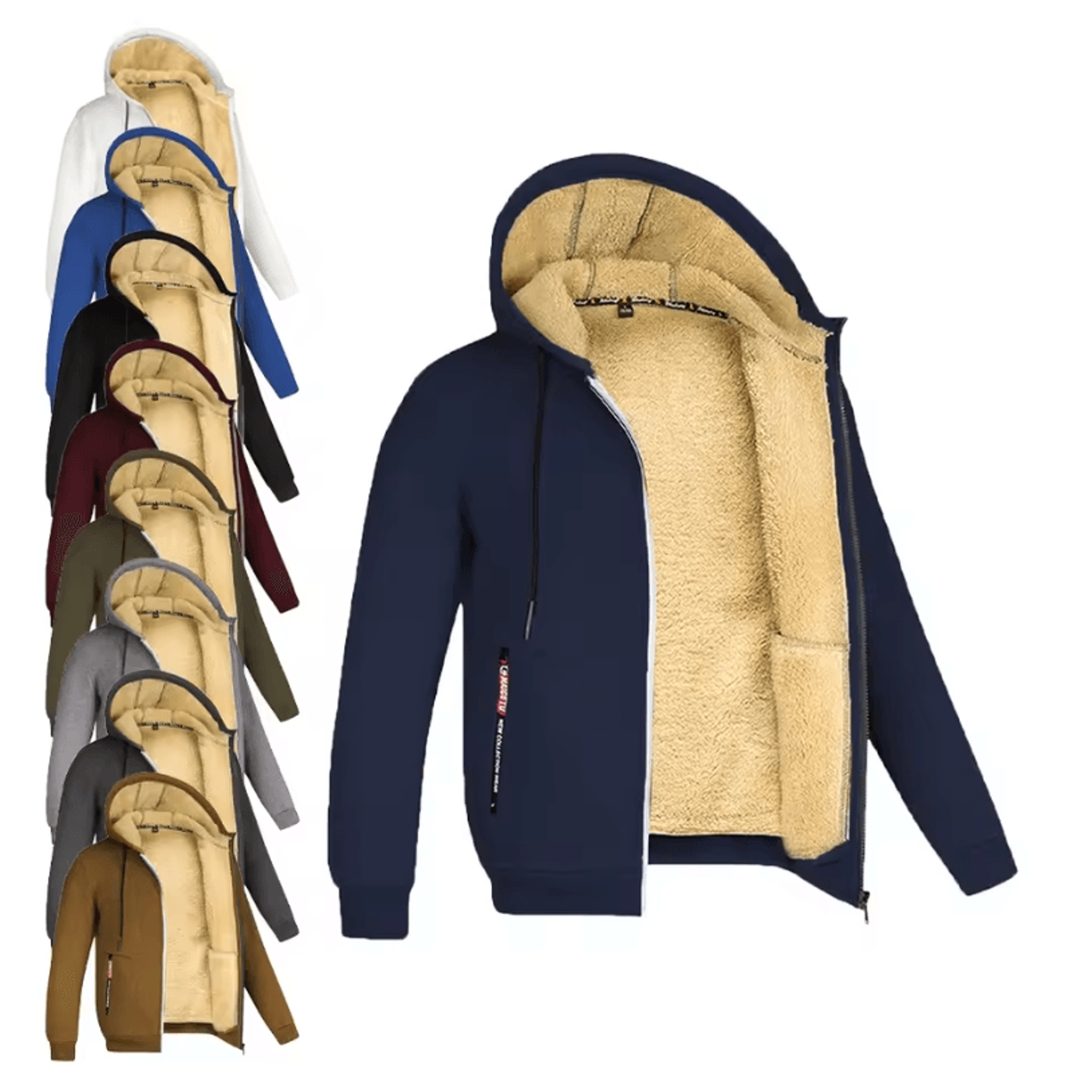 mens full zip fleece hoodie – casual outdoor sports and streetwear jacket