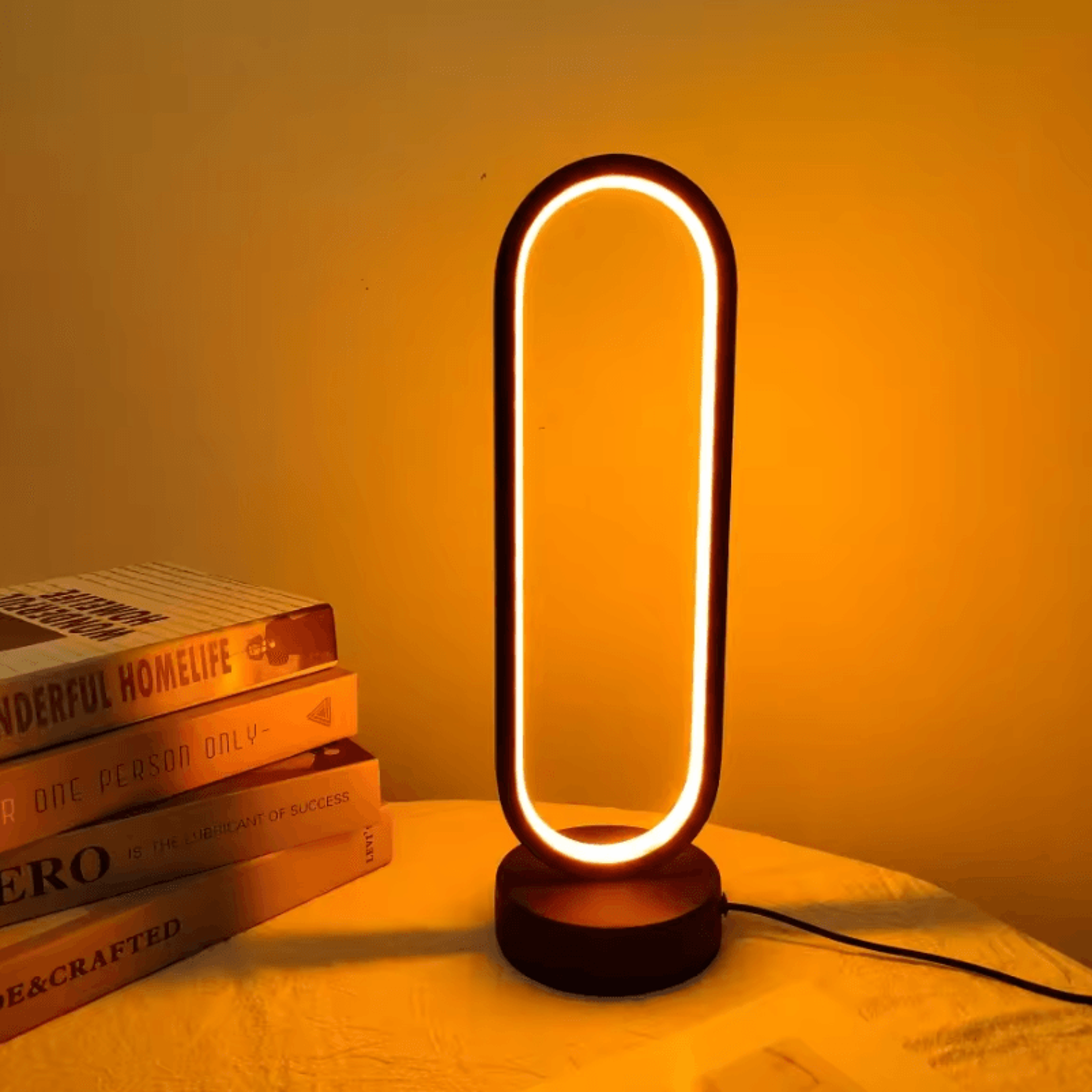 led ring lamp with three-color dimming – bedroom and living room bedside night light