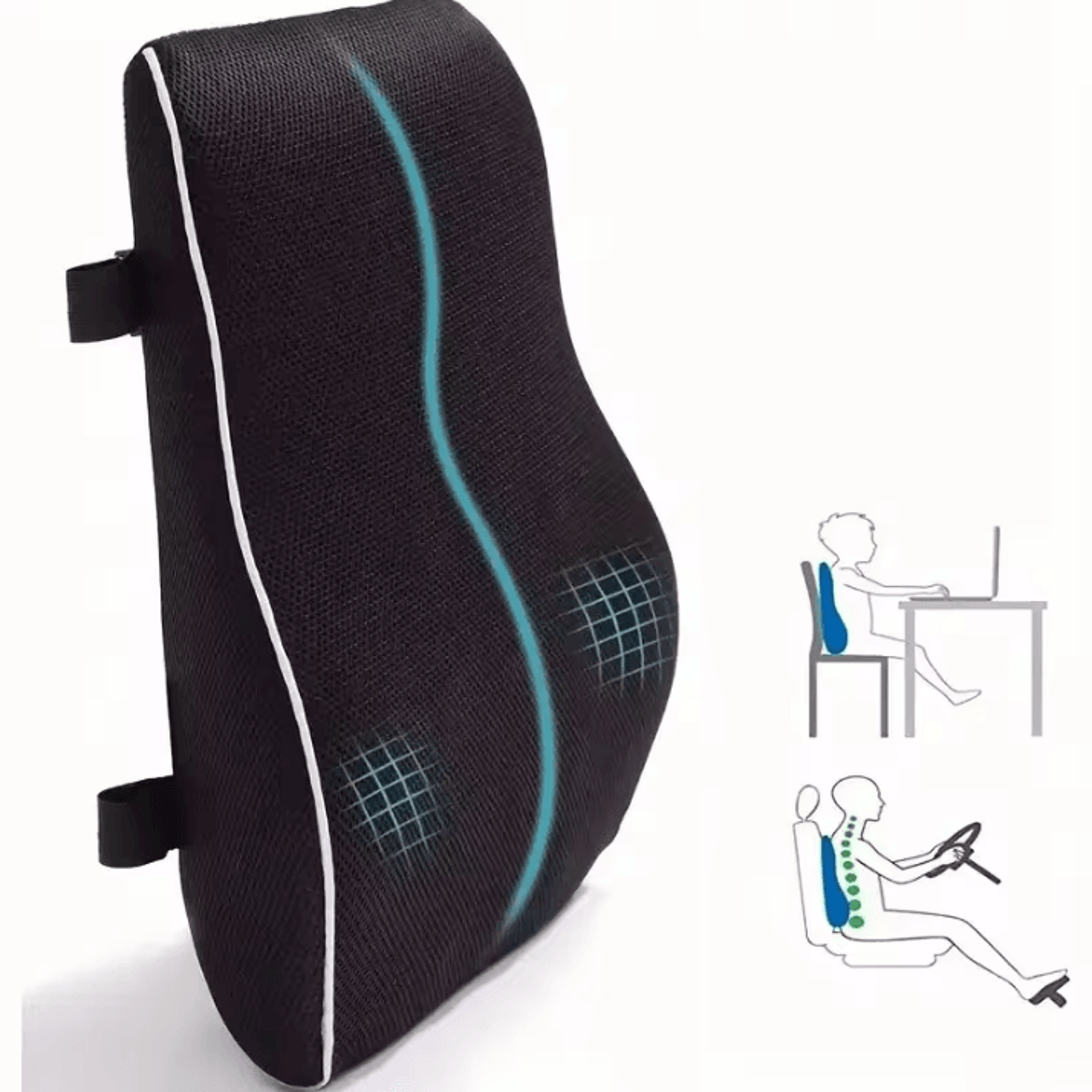 memory foam non-slip car seat cushion – soft comfortable support for car, office, and gaming chairs