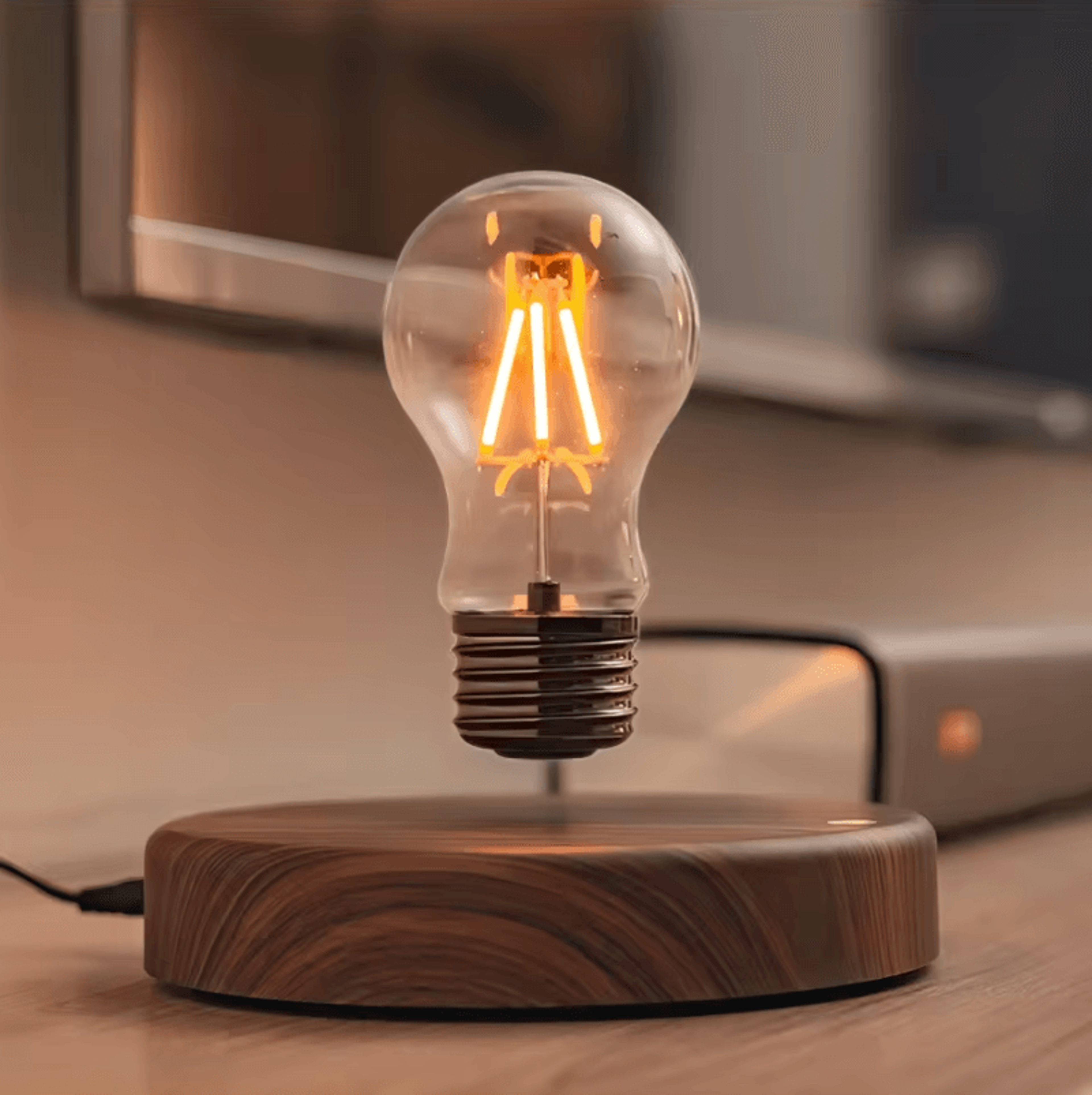 magnetic levitation lamp with floating led bulb for home and office decoration