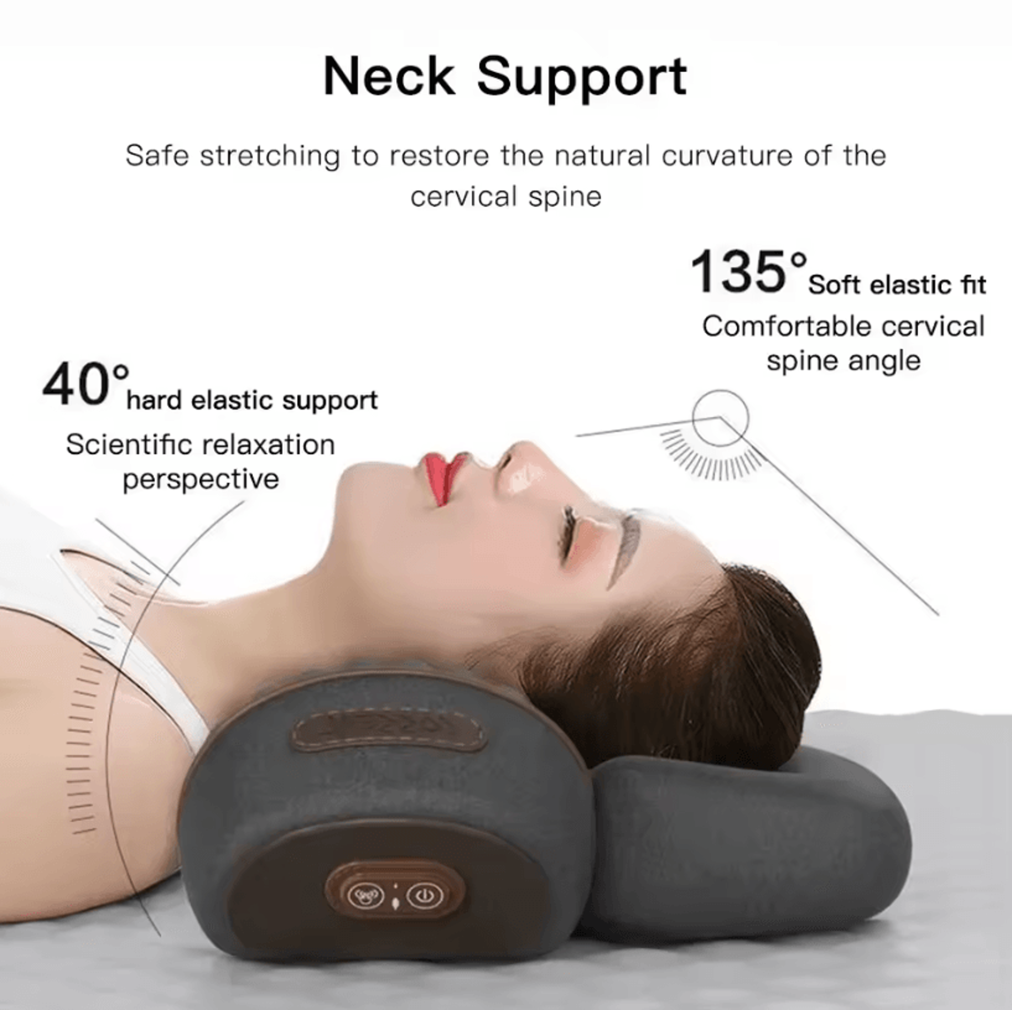 electric cervical massage pillow – hot compress and vibration neck traction relaxation pillow with spine support