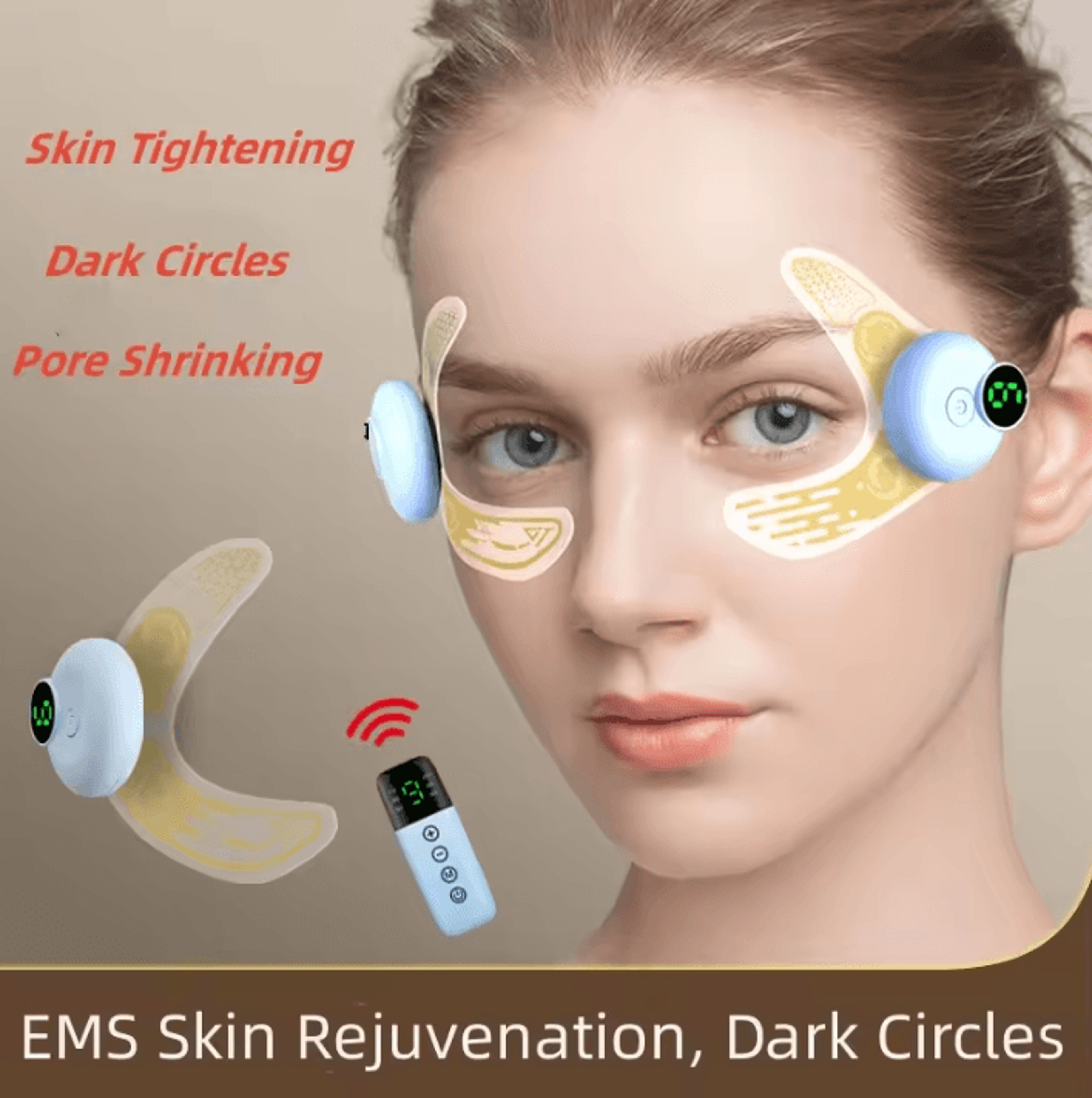 ems eye massager patch – facial eye lifting and fatigue relief device for eye bags and dark circles