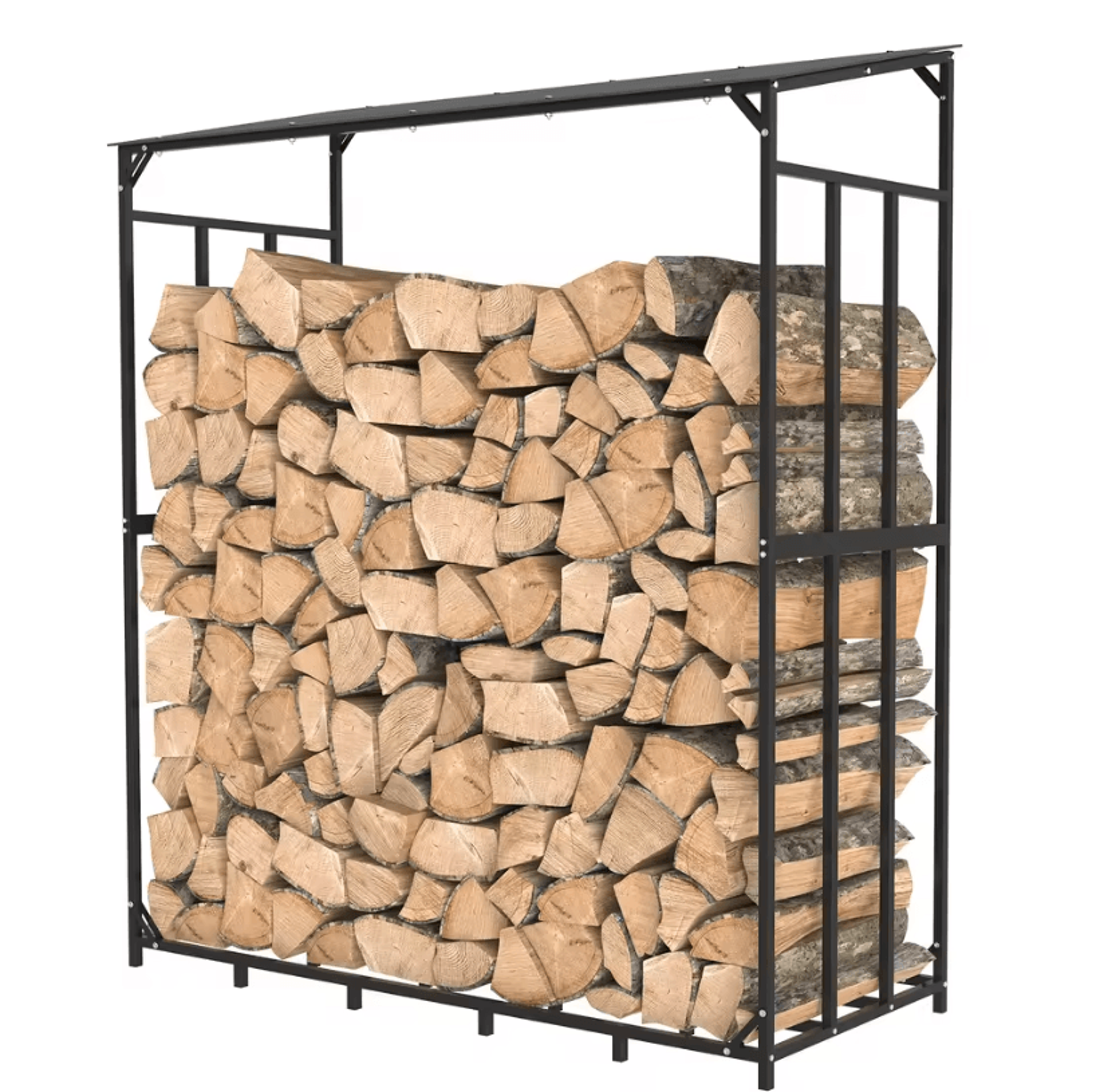 heavy duty outdoor firewood storage log rack metal firewood stand with top cover rust resistant