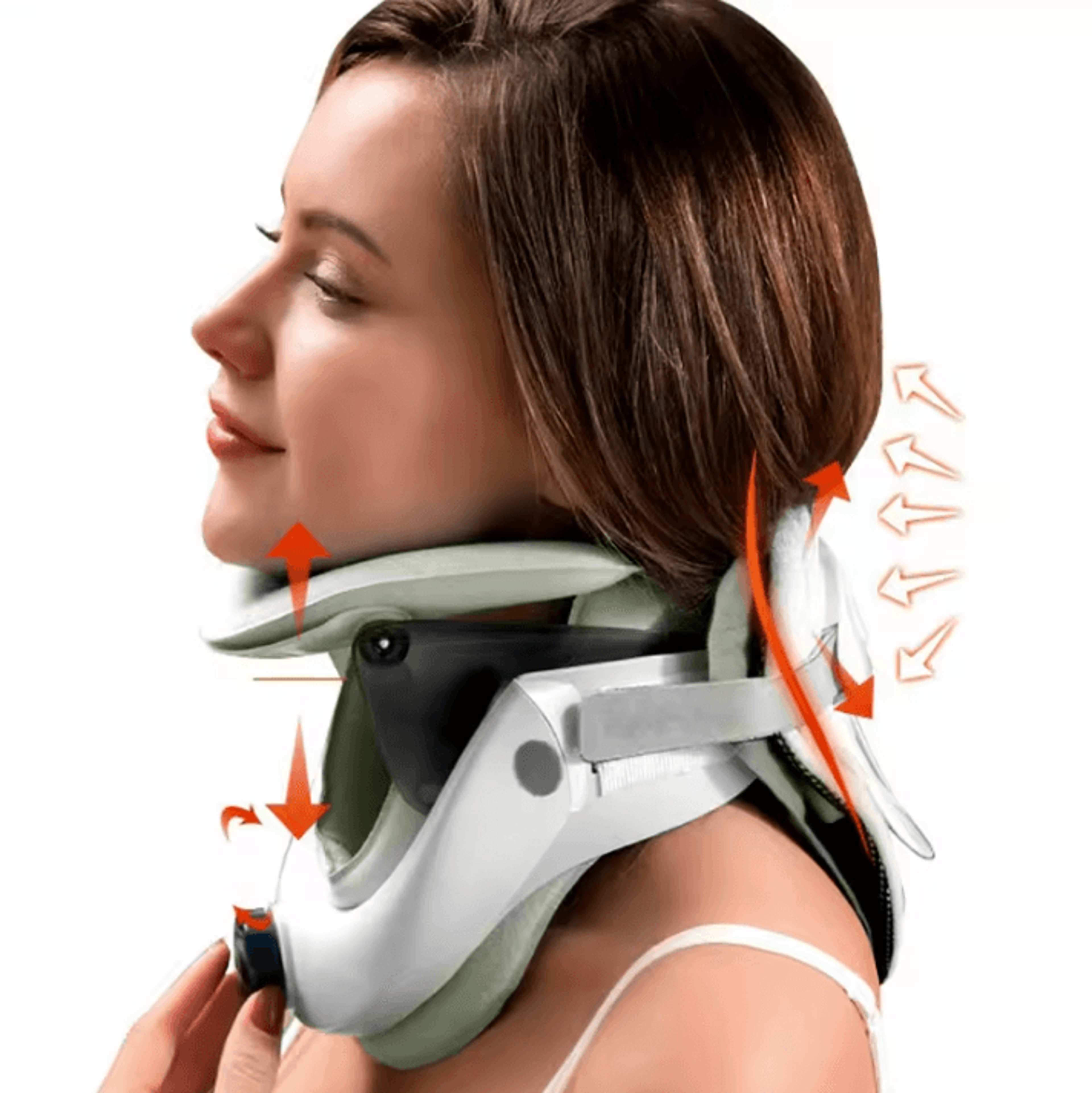 air sac adjustable neck traction device – cervical stretcher and spine alignment collar