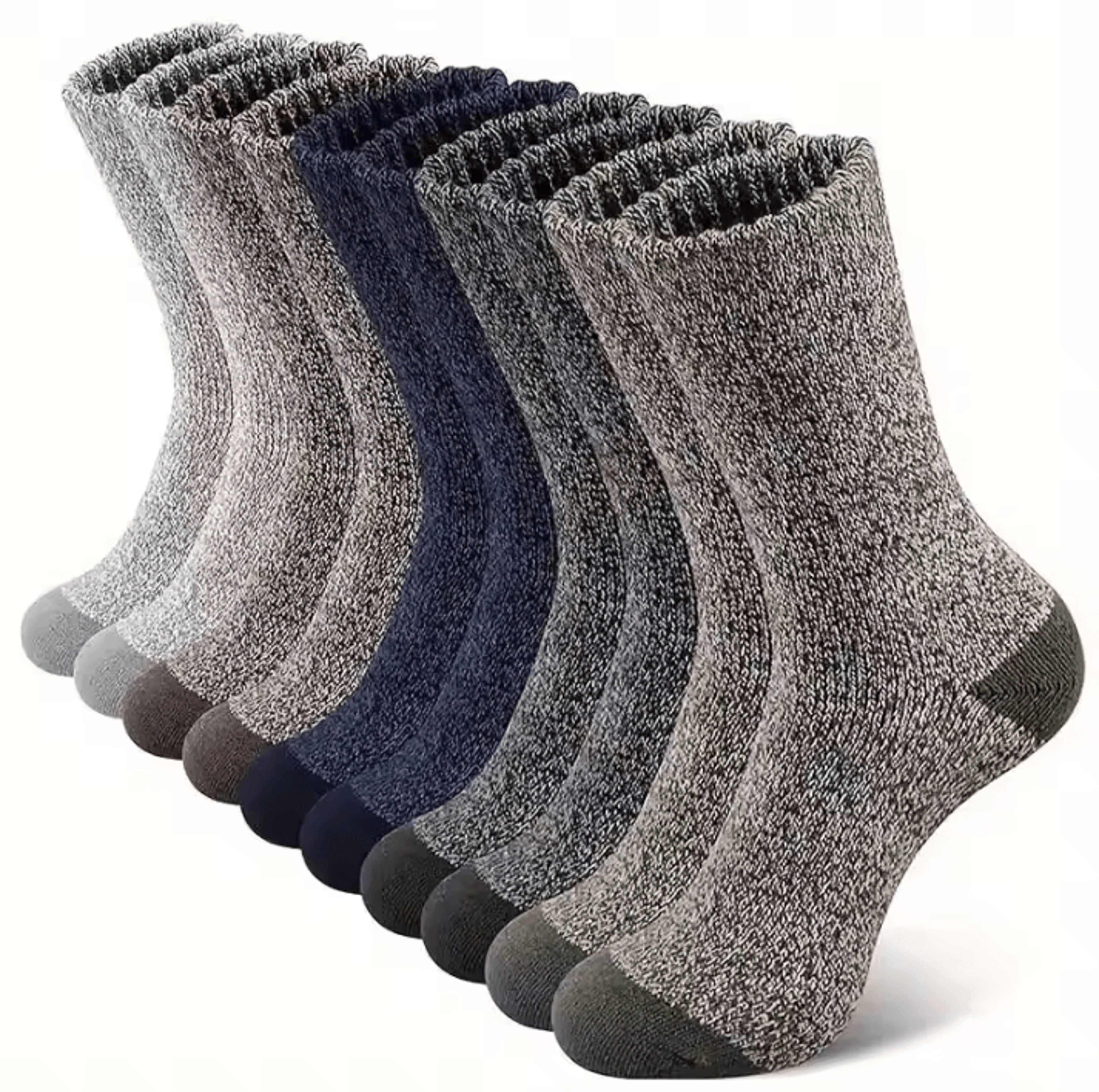 5 pairs mens merino wool socks – super thick thermal hiking socks for cold weather (us size 6.5–11.5)