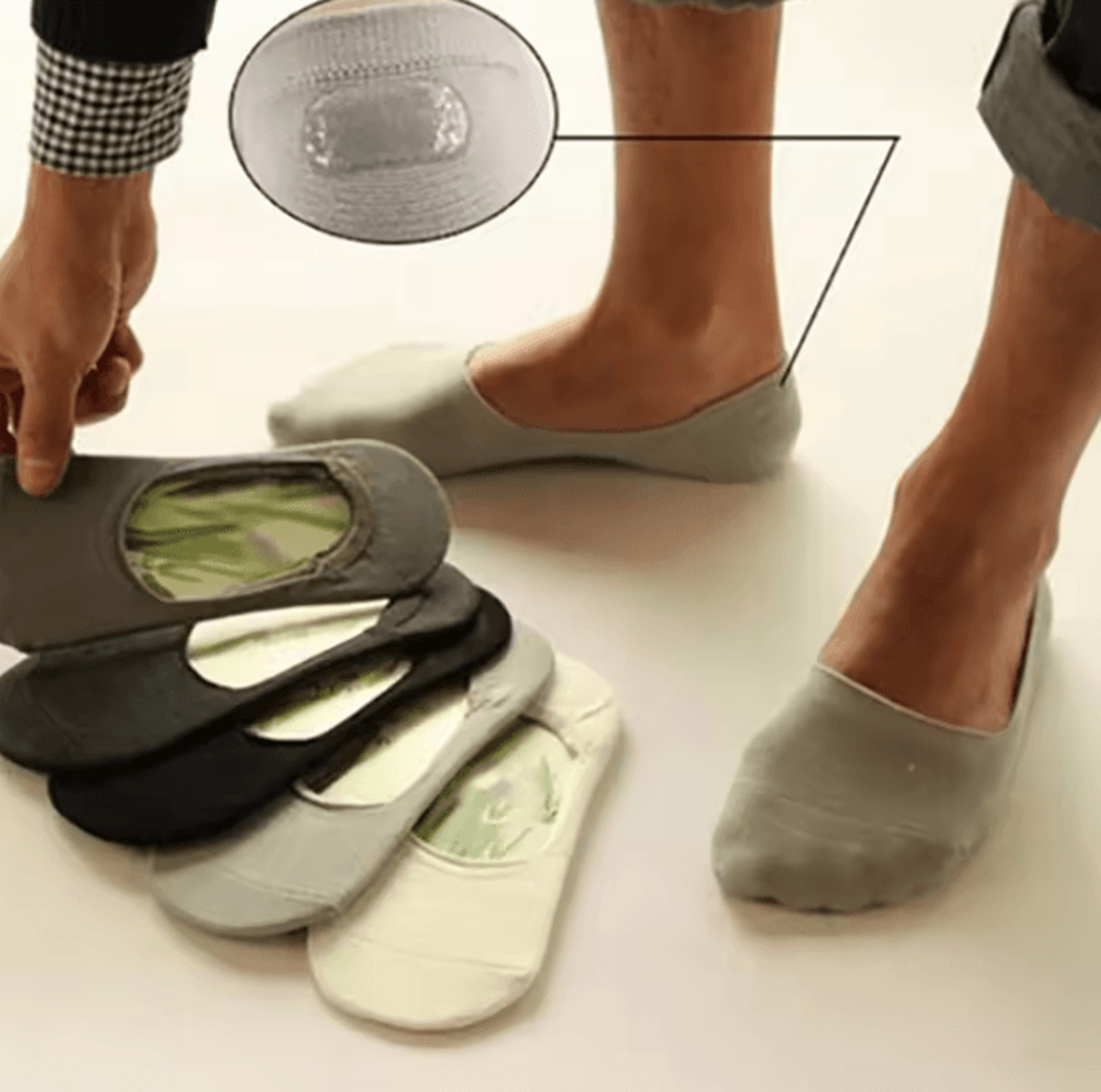 6 pairs mens bamboo breathable invisible socks – low cut casual no show socks