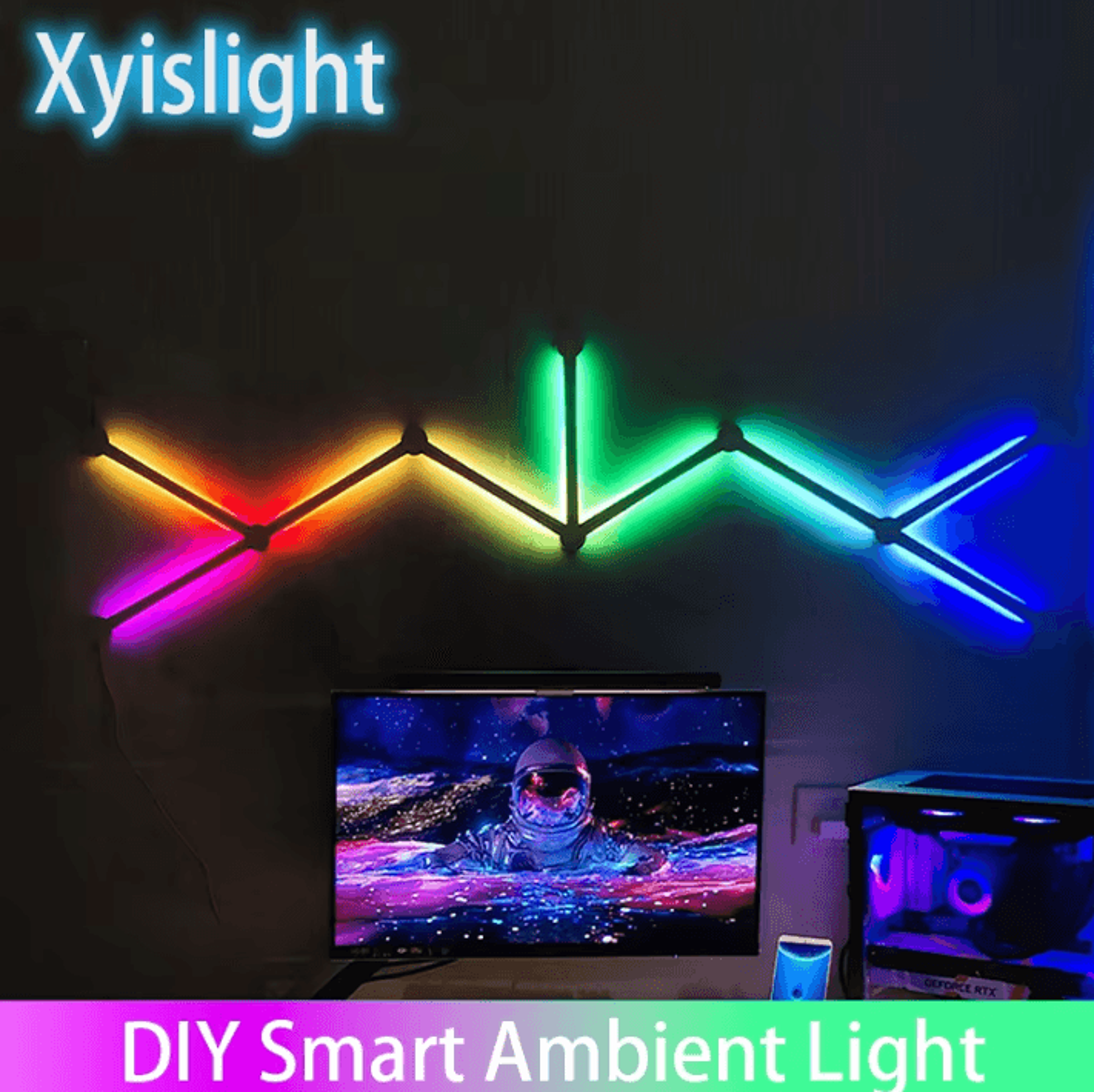 5volts splicing diy rgb smart wall light – voice control led atmosphere lamp