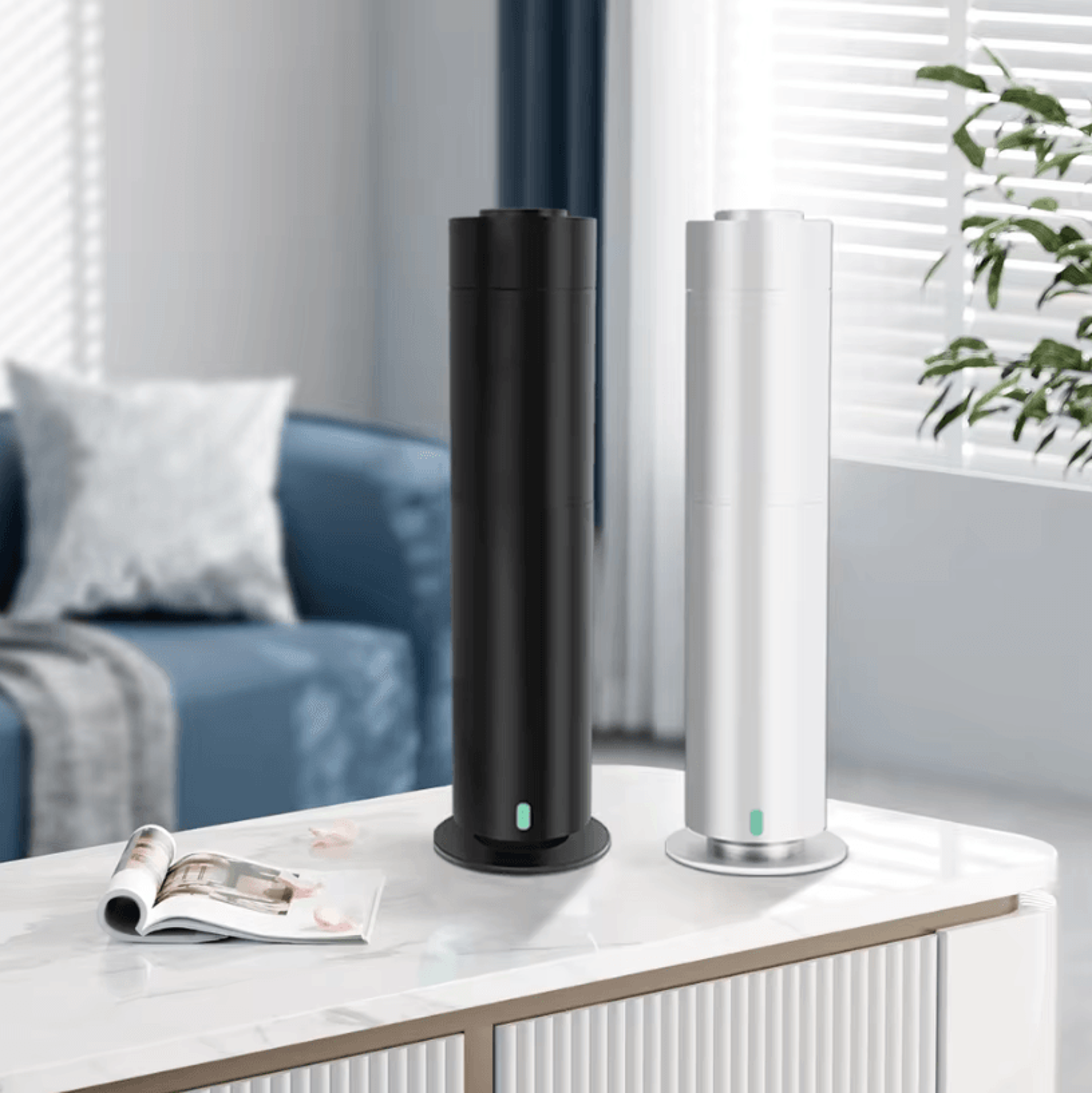 120ml remote-controlled modern metal tower aroma diffuser – stylish scent diffuser with remote control
