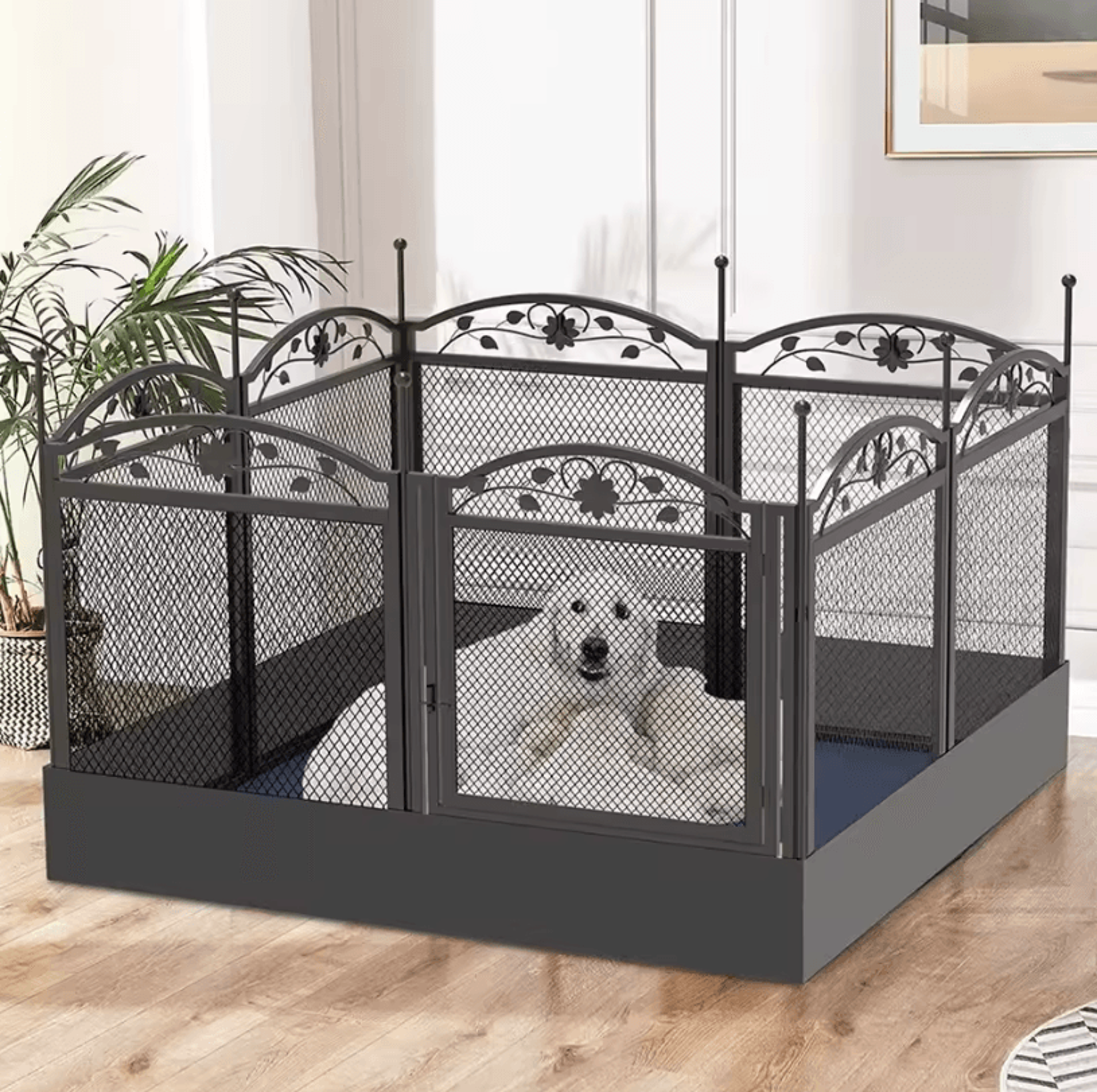 heavy duty dog playpen – large pet exercise enclosure with waterproof mat for indoor and outdoor