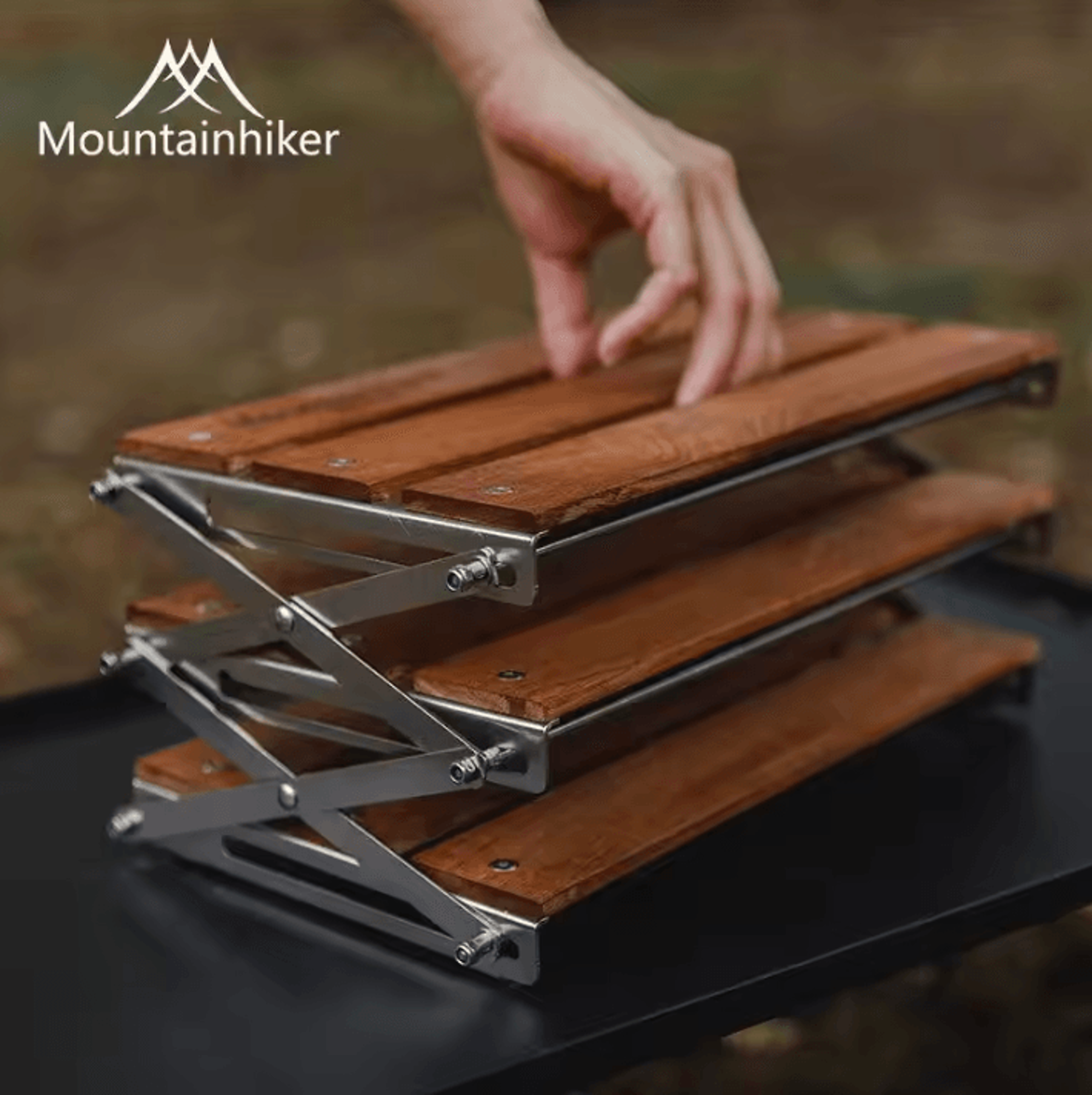 portable camping rack – foldable three-tier outdoor stand for camping, picnic and barbecue