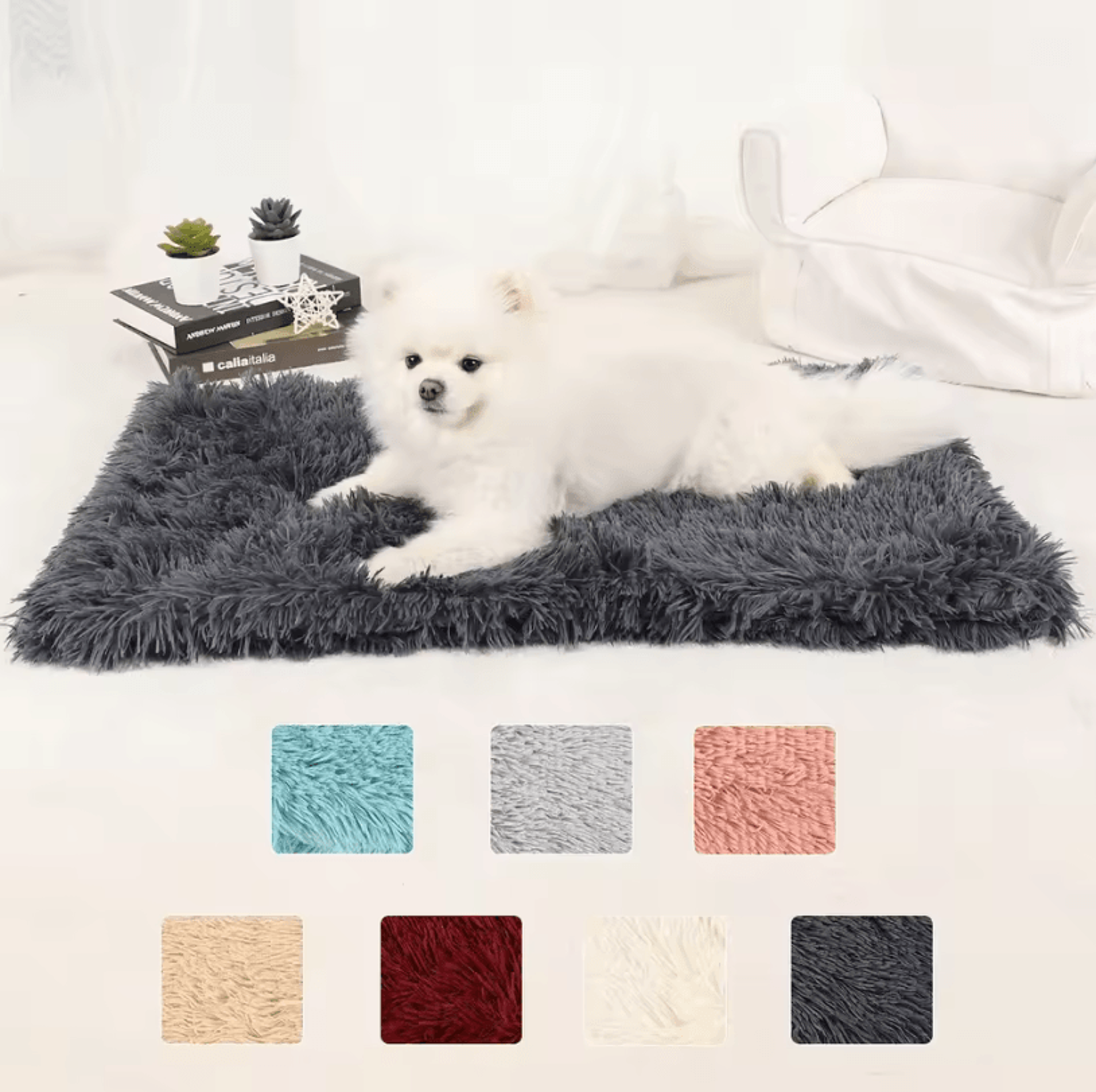 washable dog blanket bed – warm plush mat for dogs, puppies and cats