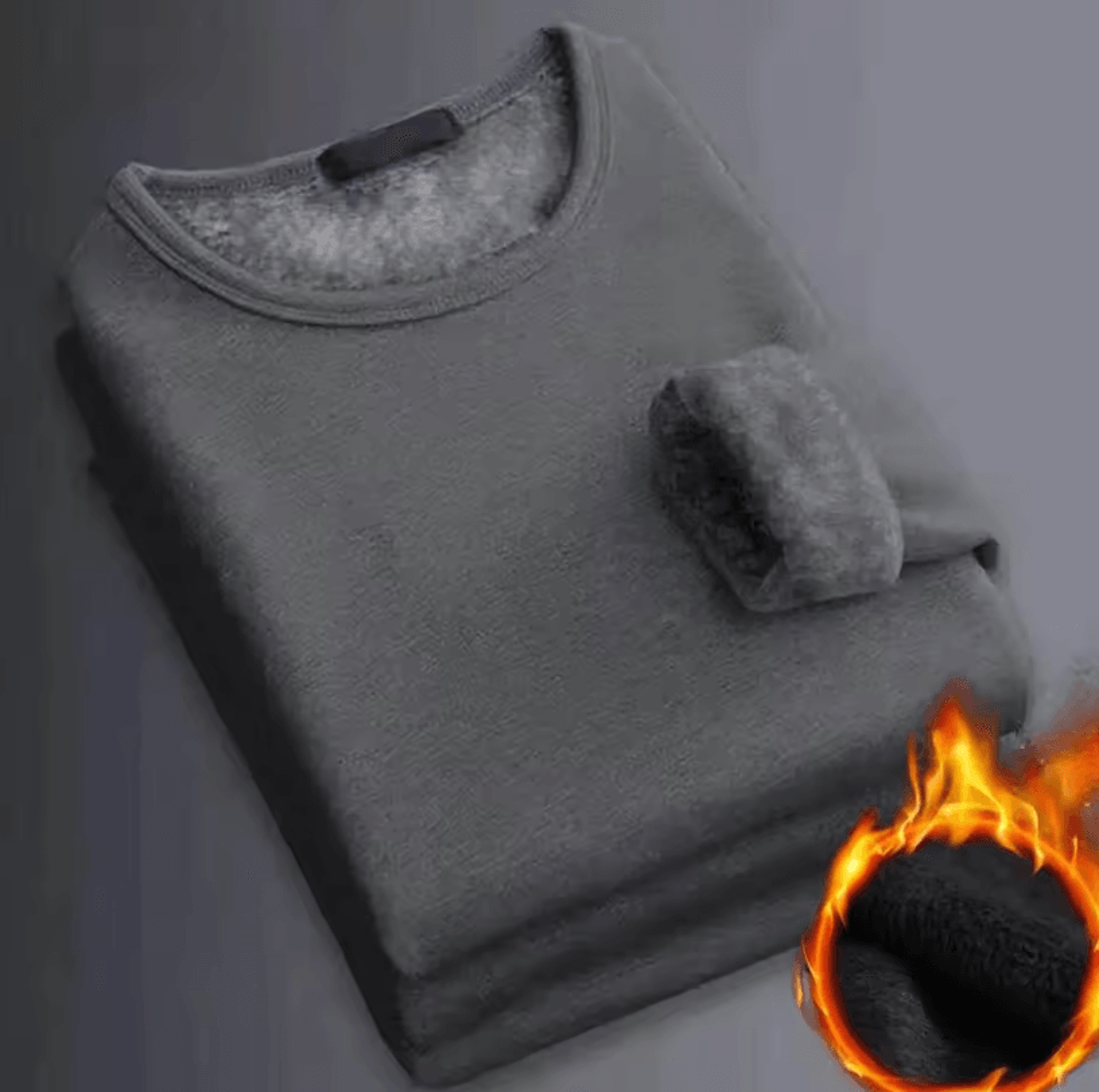 winter mens long-sleeved thermal undershirt – fleece bottom shirt for cold weather comfort