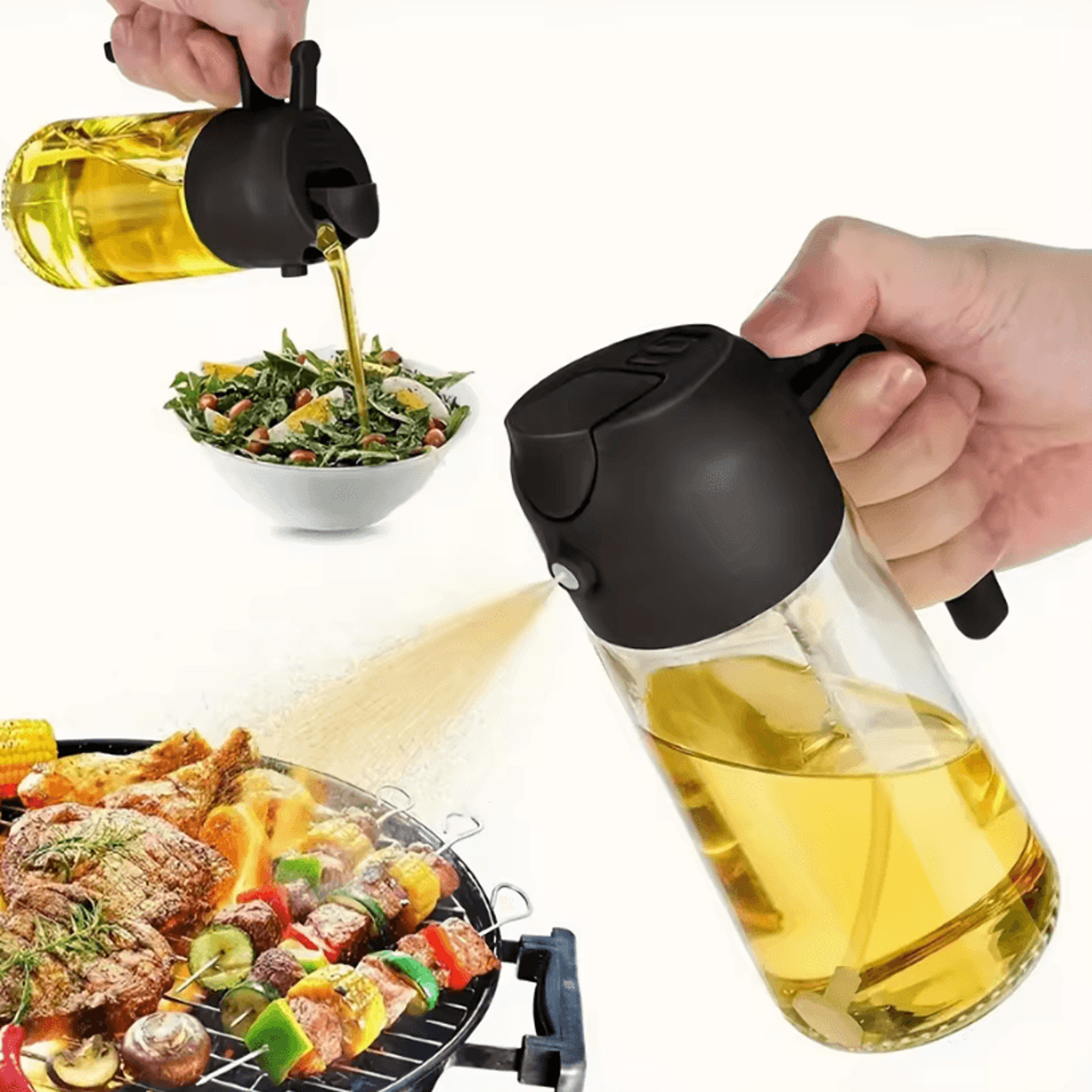 kitchen oil sprayer – dual-purpose bottle for olive oil, air fryer and bbq cooking