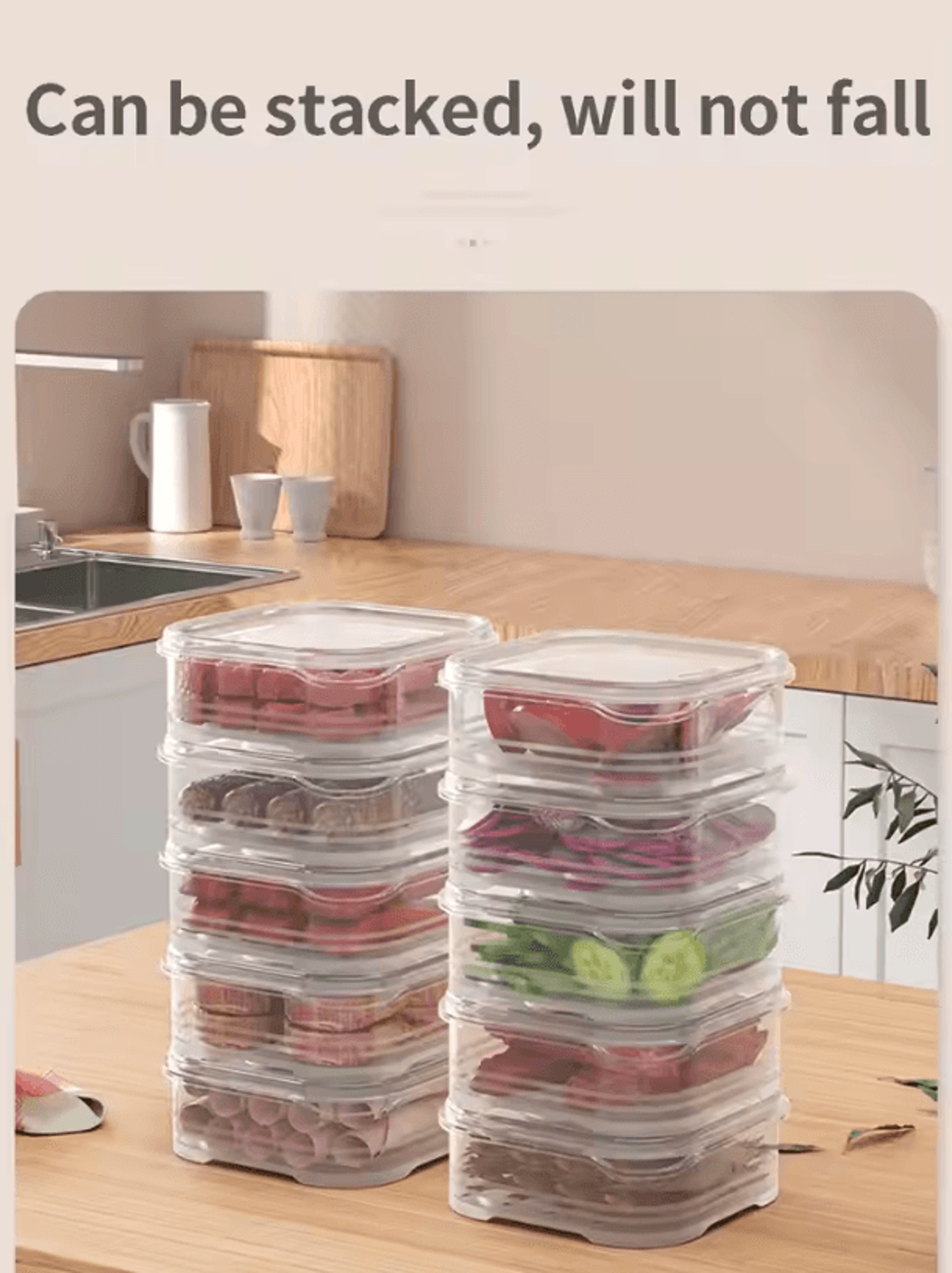 refrigerator storage box – food grade organizer for frozen meat and daily meal storage