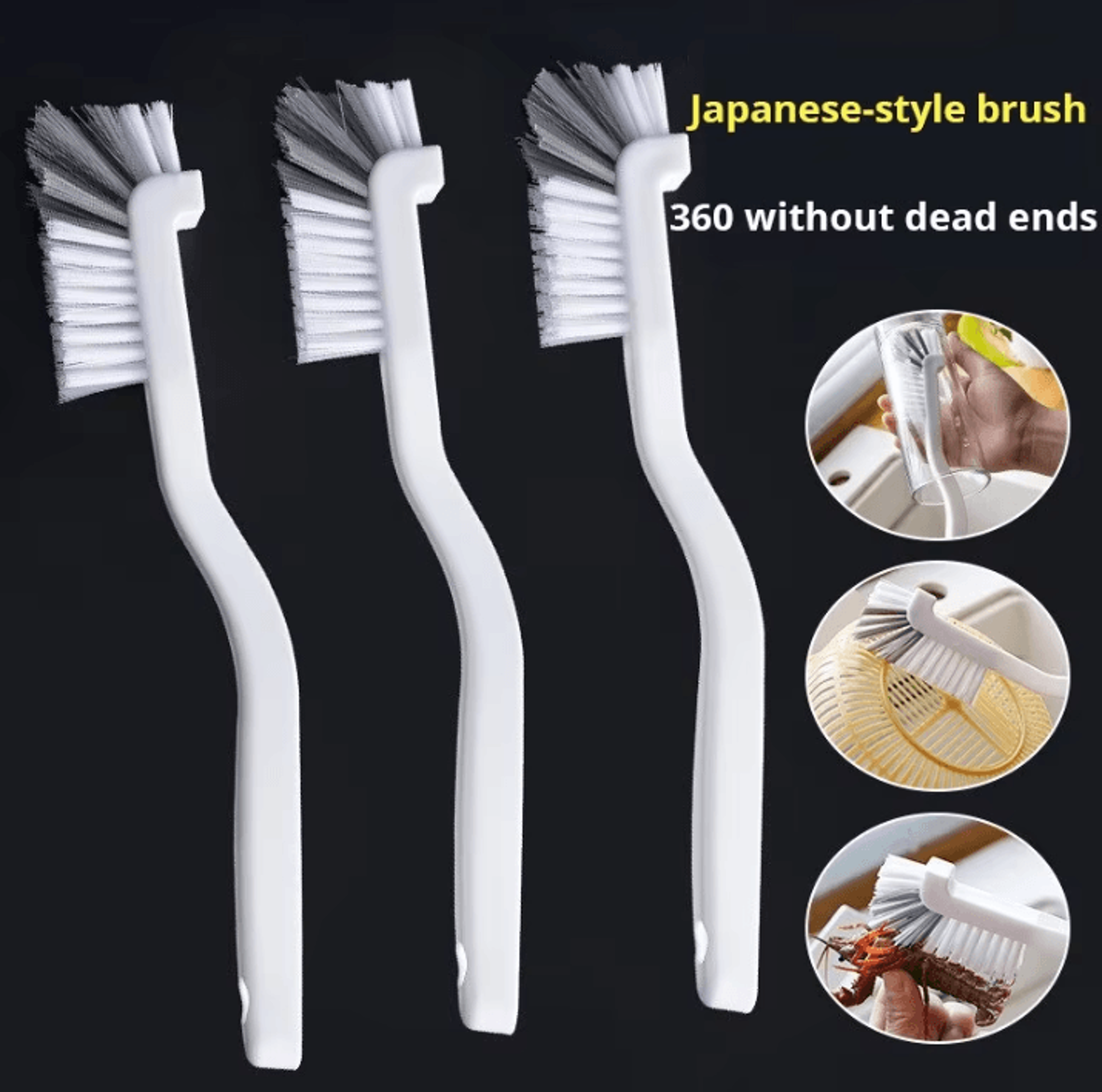 japanese style long handle sink cleaning brush – elbow cup & crevice cleaner