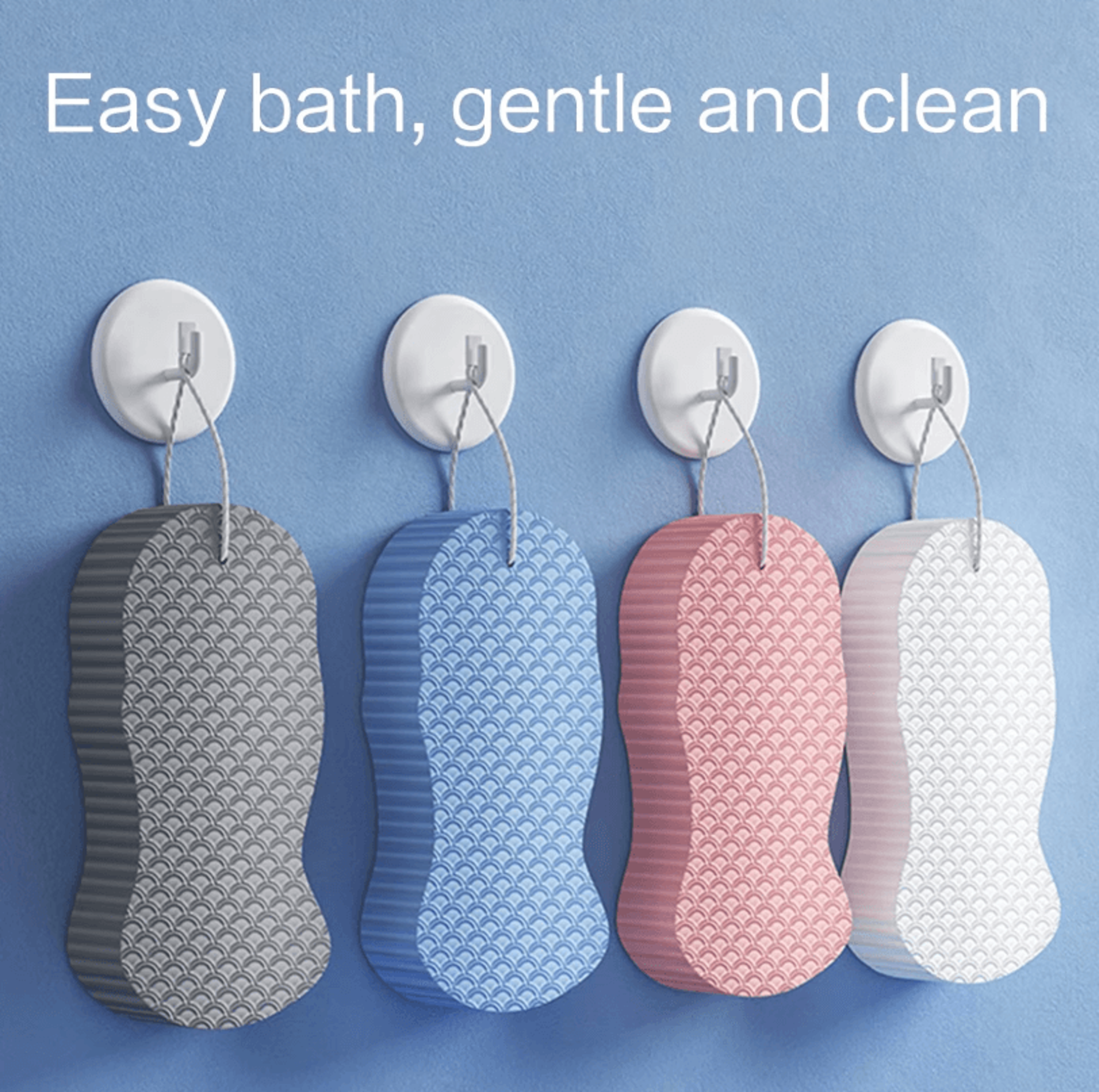 soft sponge body scrubber – gentle exfoliating bath & shower scrub sponge