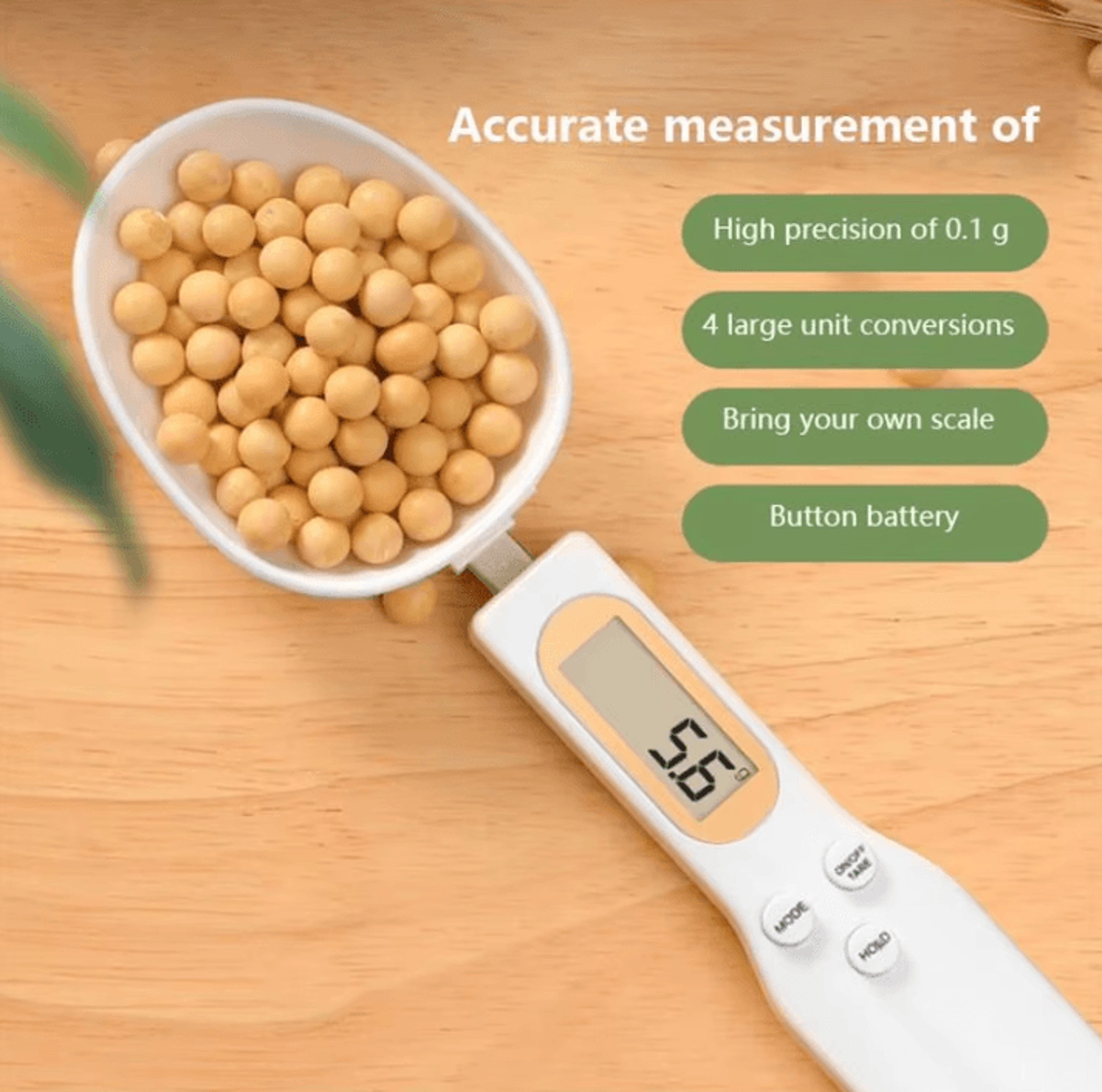 digital electronic measuring spoon – kitchen scale for coffee, baking & cooking
