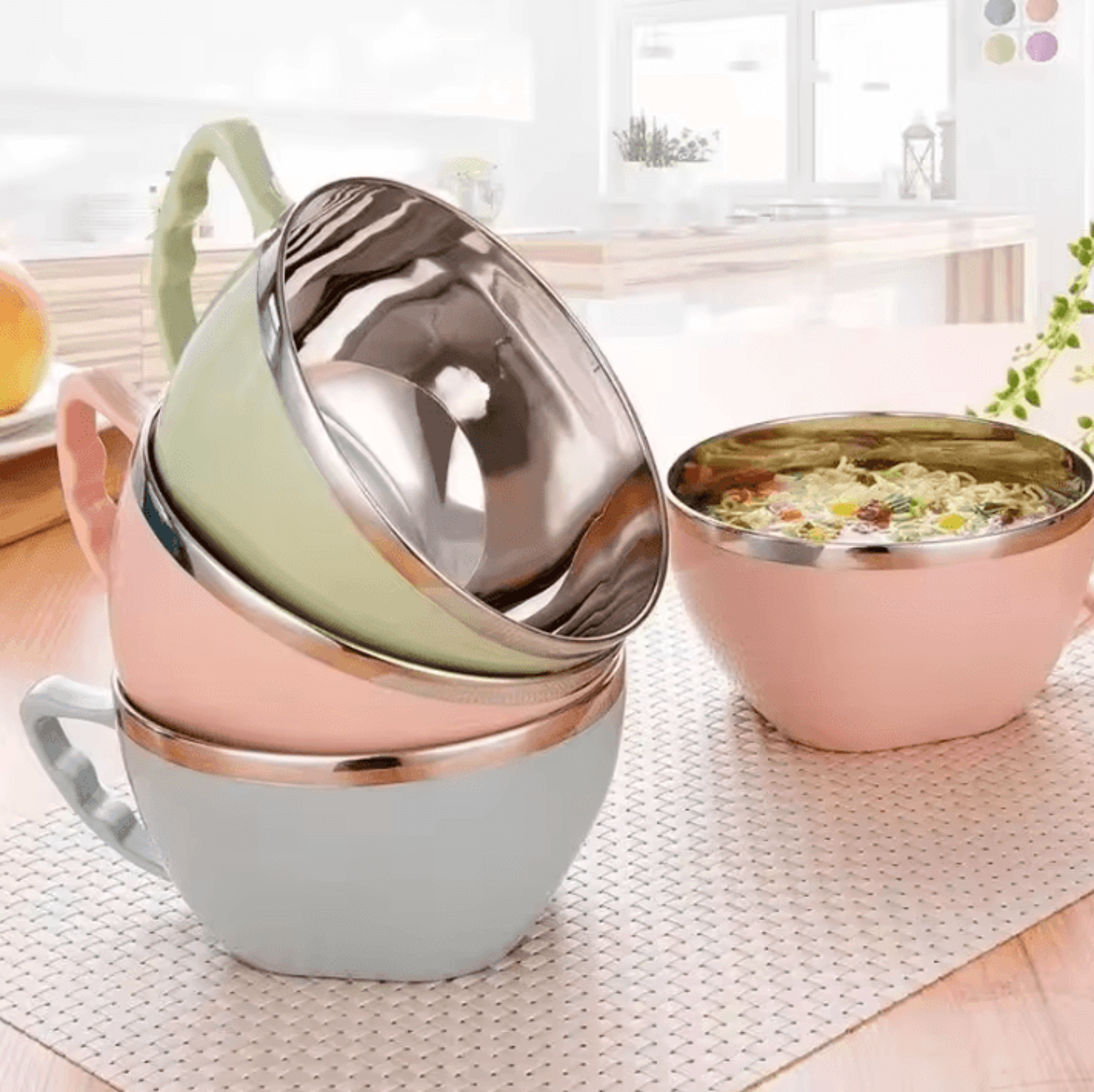 stainless steel instant noodles bowl with handle – anti scalding mixing bowl