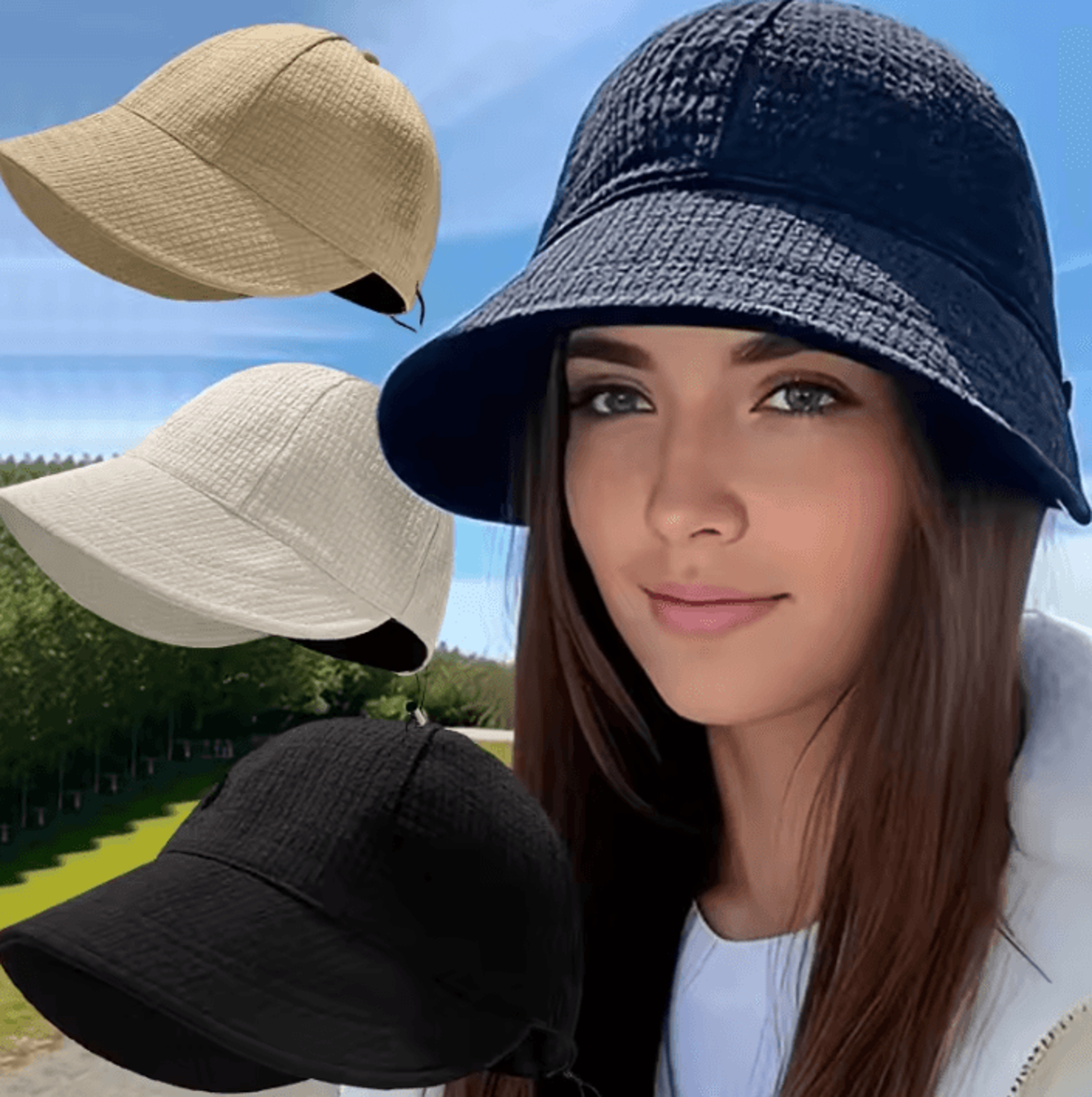 womens foldable wide brim sunhat – uv protection outdoor beach & hiking cap
