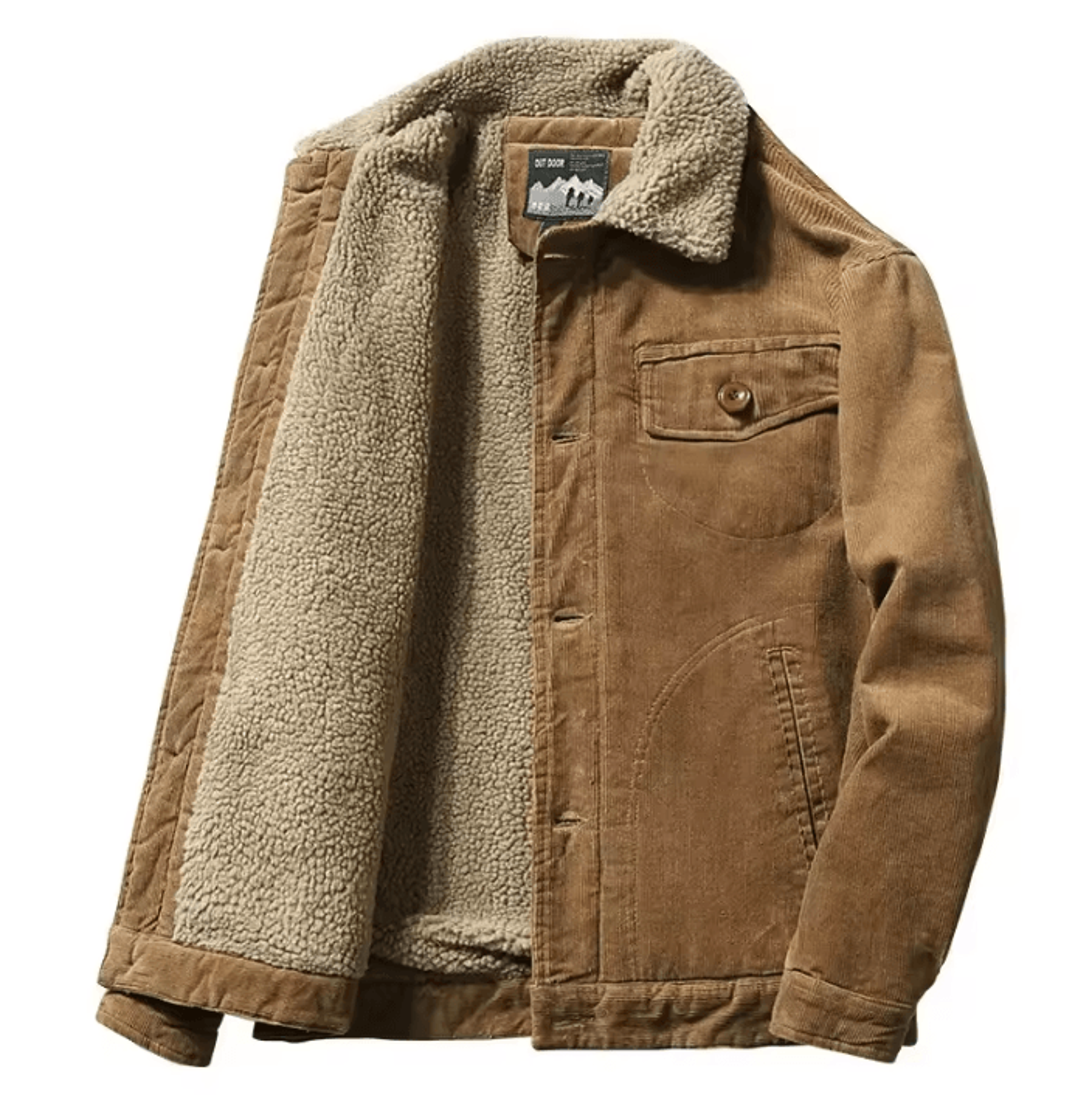 korean fashion mens winter jacket – warm casual parka with plush velvet & corduroy