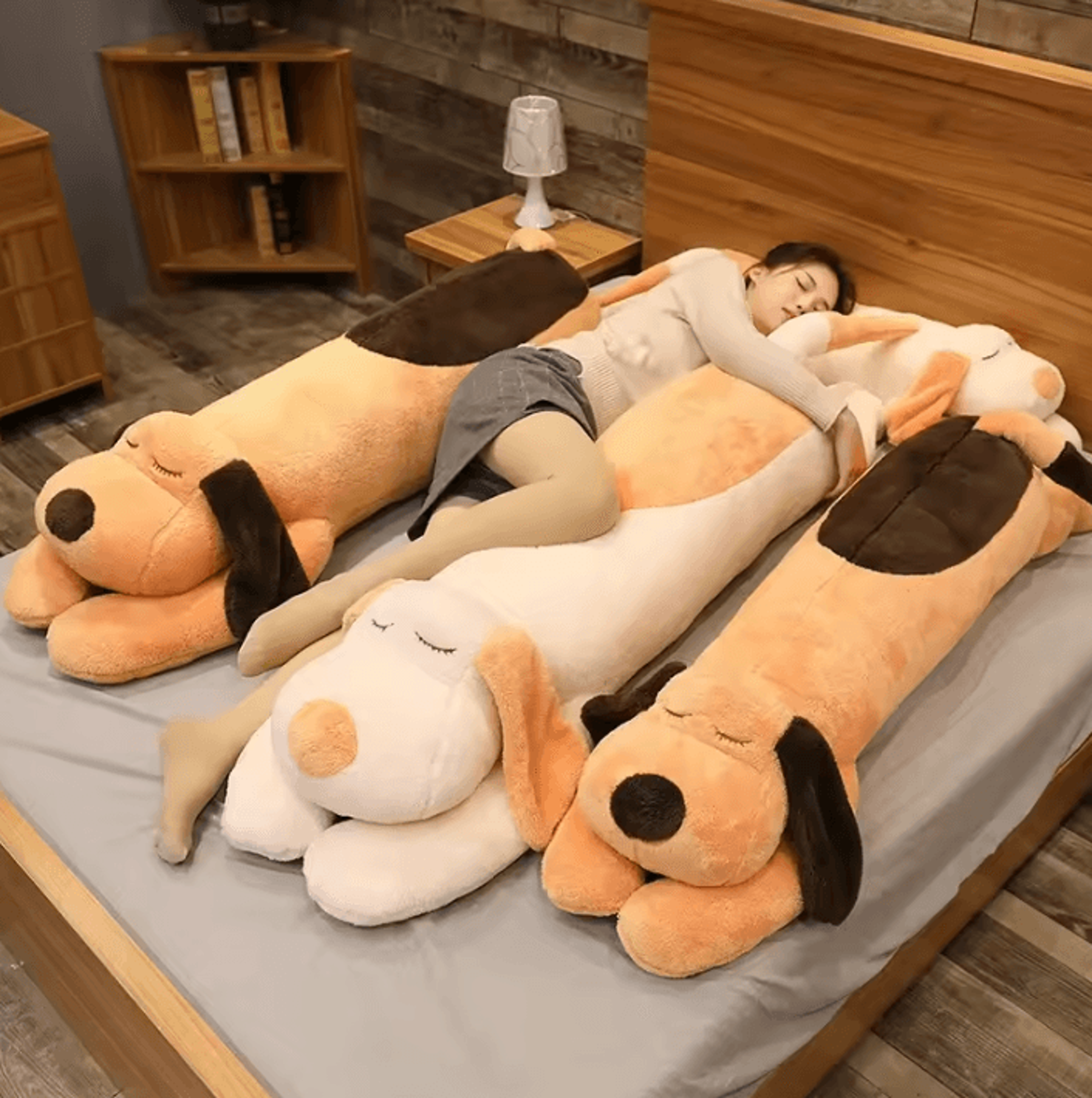 giant cute dog plush pillow – super soft down cotton stuffed pet doll sleep pillow