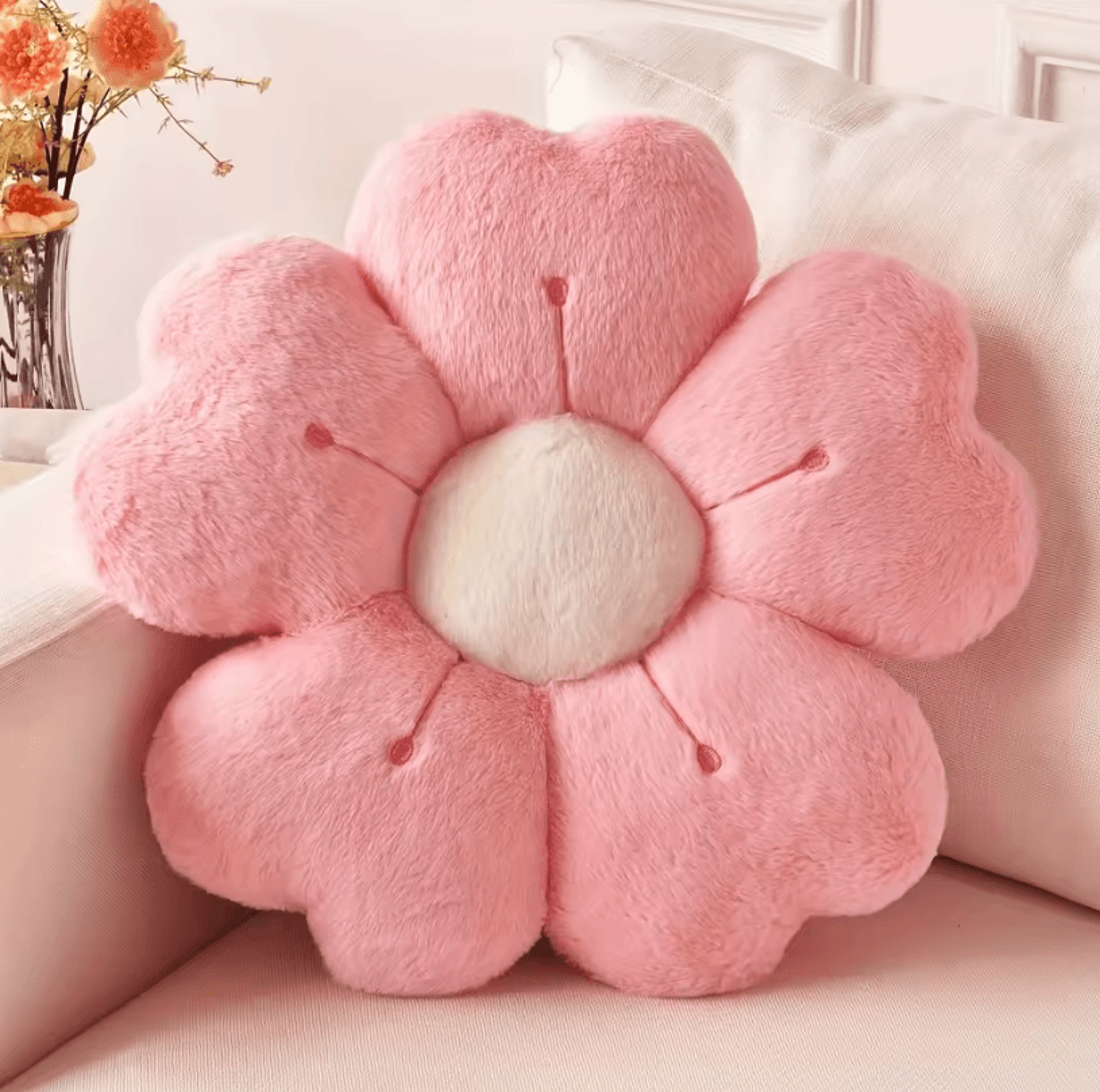 bloomsoft plush daisy flower pillow – cozy decorative cushion for bed & sofa