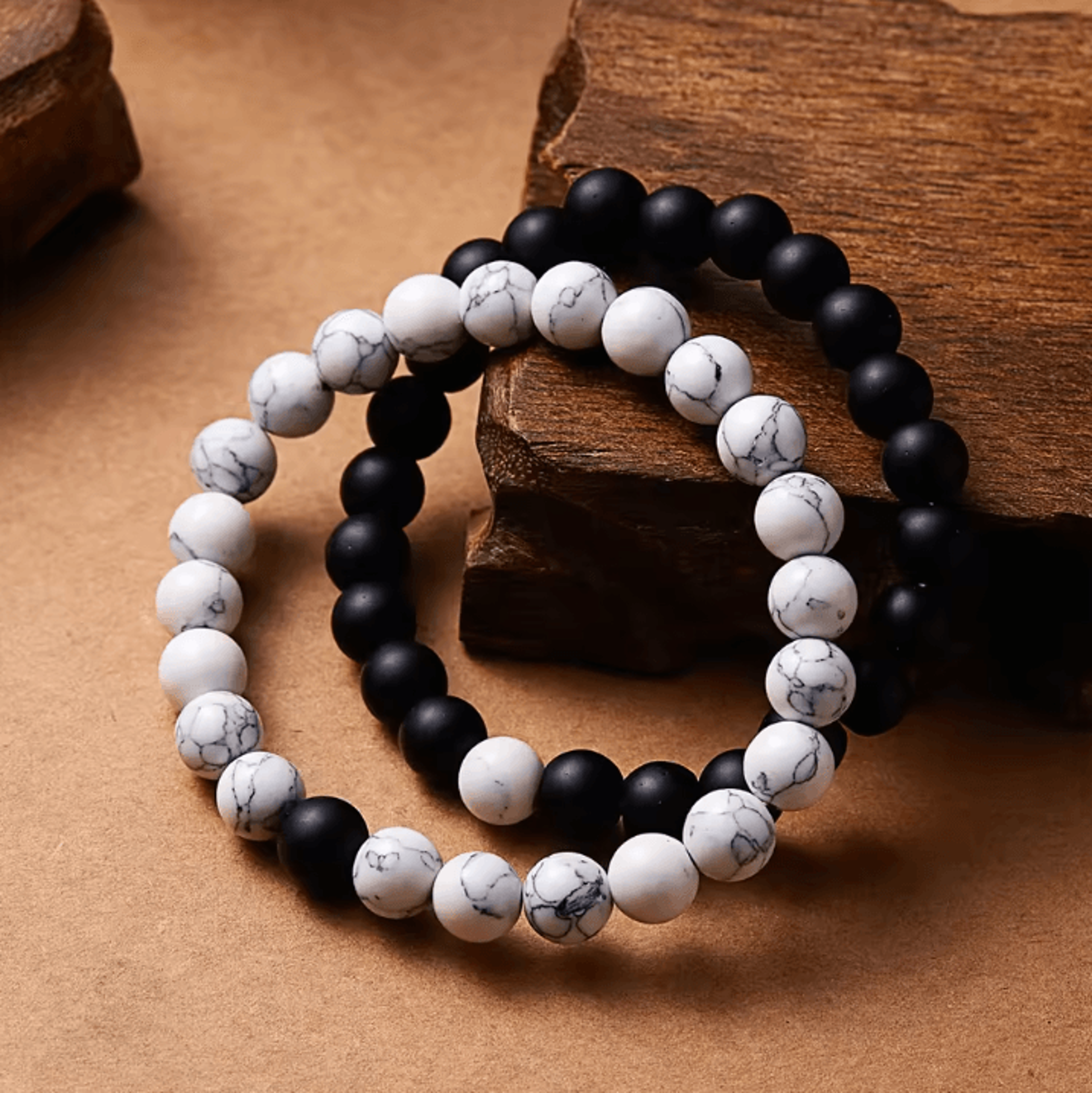 unityrocks 2-piece couples lava & tiger eye bracelets – natural stone distance beaded set for men & women