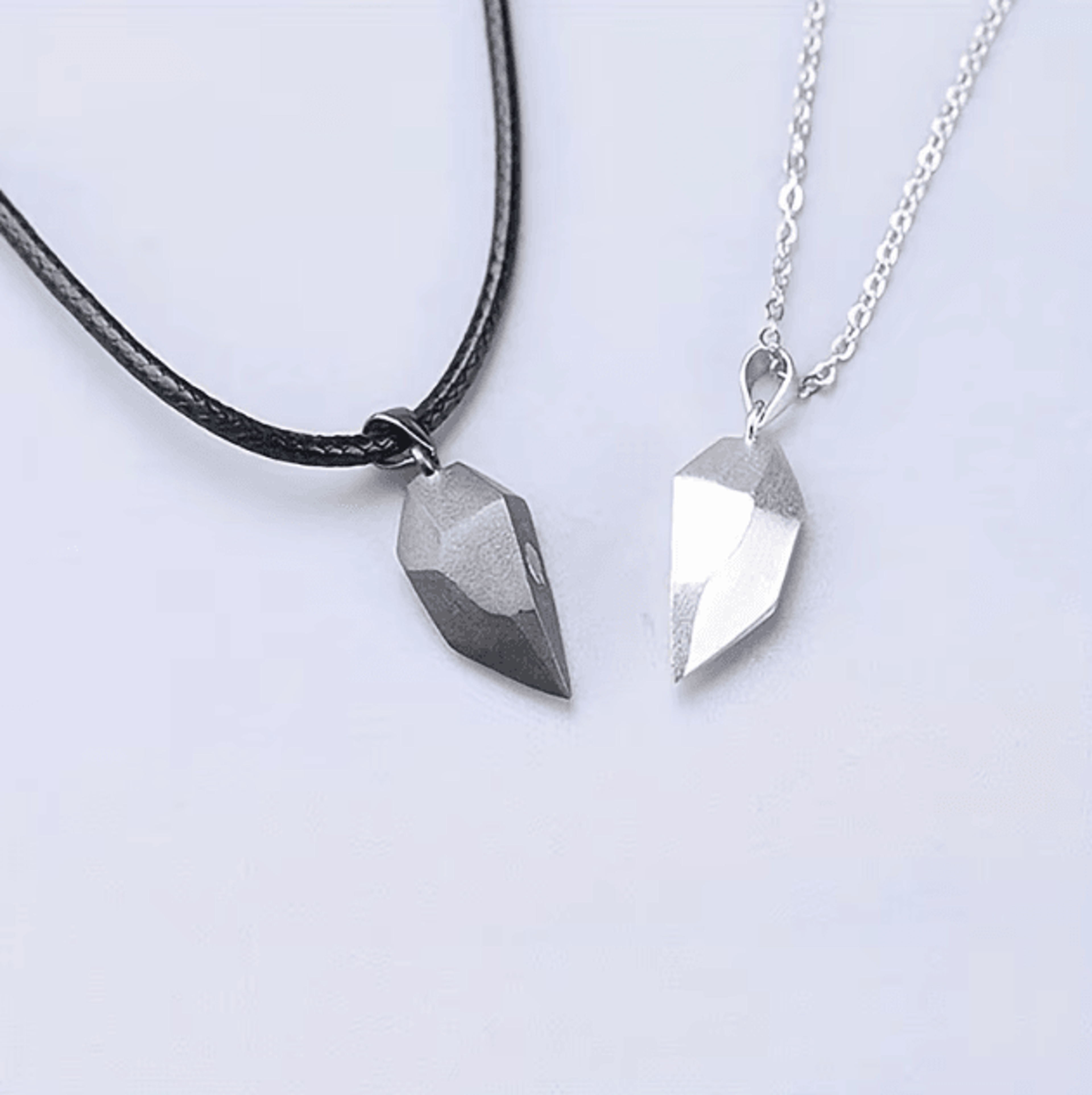 heartbeatunion magnetic couple pendant necklace – electrocardiogram heart jewelry set for valentines & romantic gifts