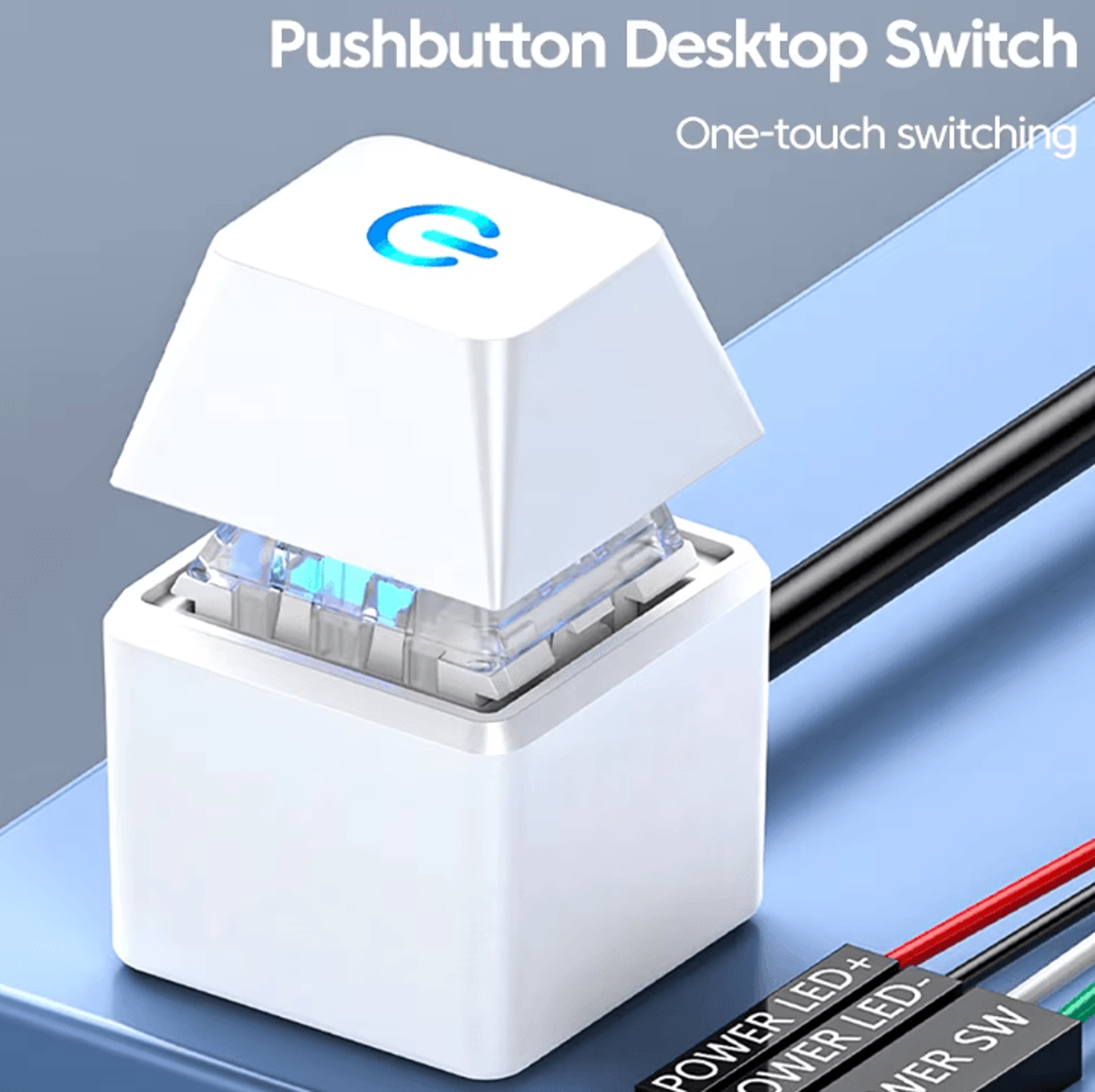 nnbili 2 m external pc power switch button – desktop start/stop power on/off led extension cable