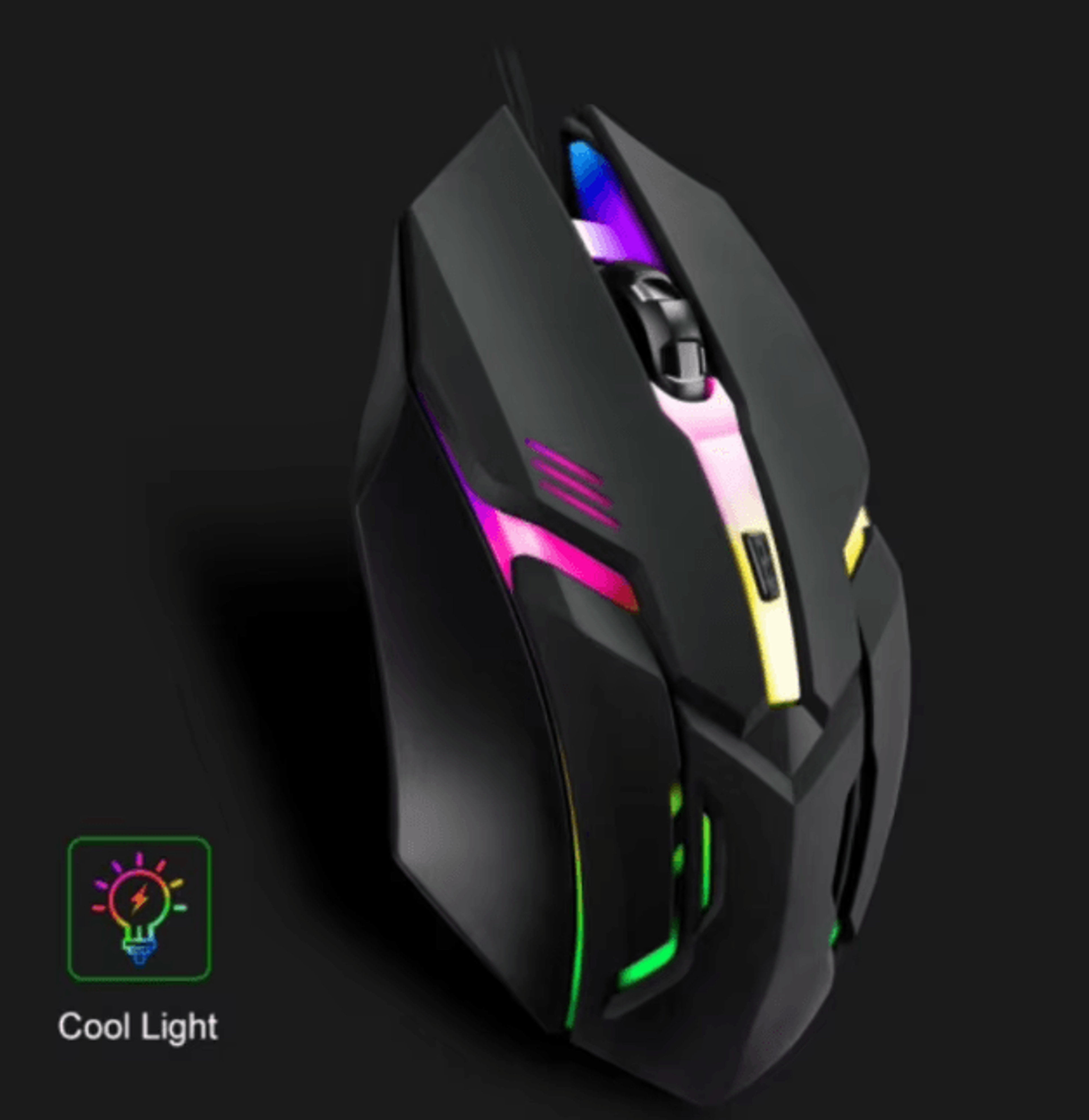 gamepro 2025 wired rgb gaming mouse – ergonomic 4-button usb mouse for pc & laptop