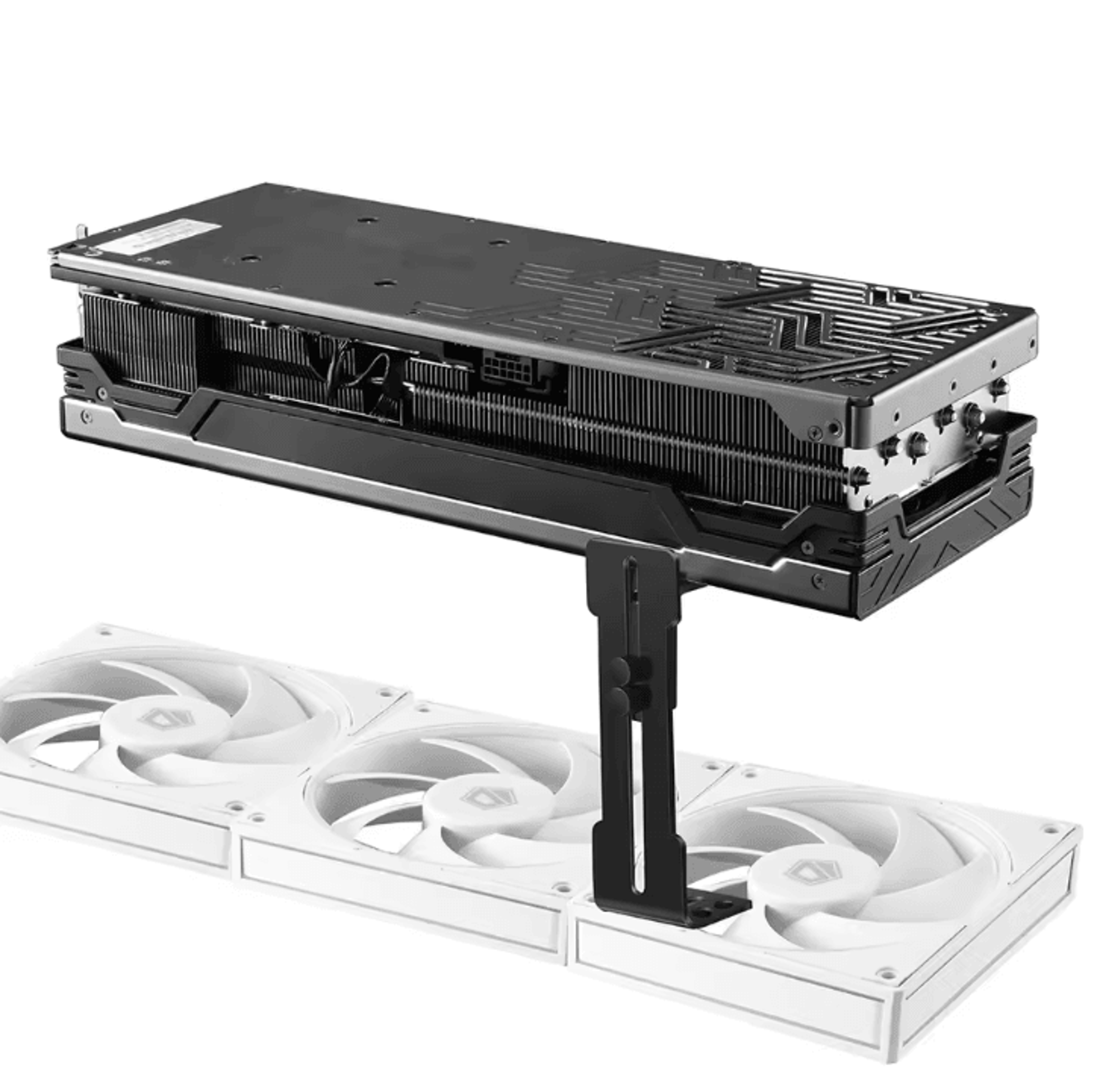 titanguard gpu support brace – stainless steel graphics card holder for 12cm fan chassis