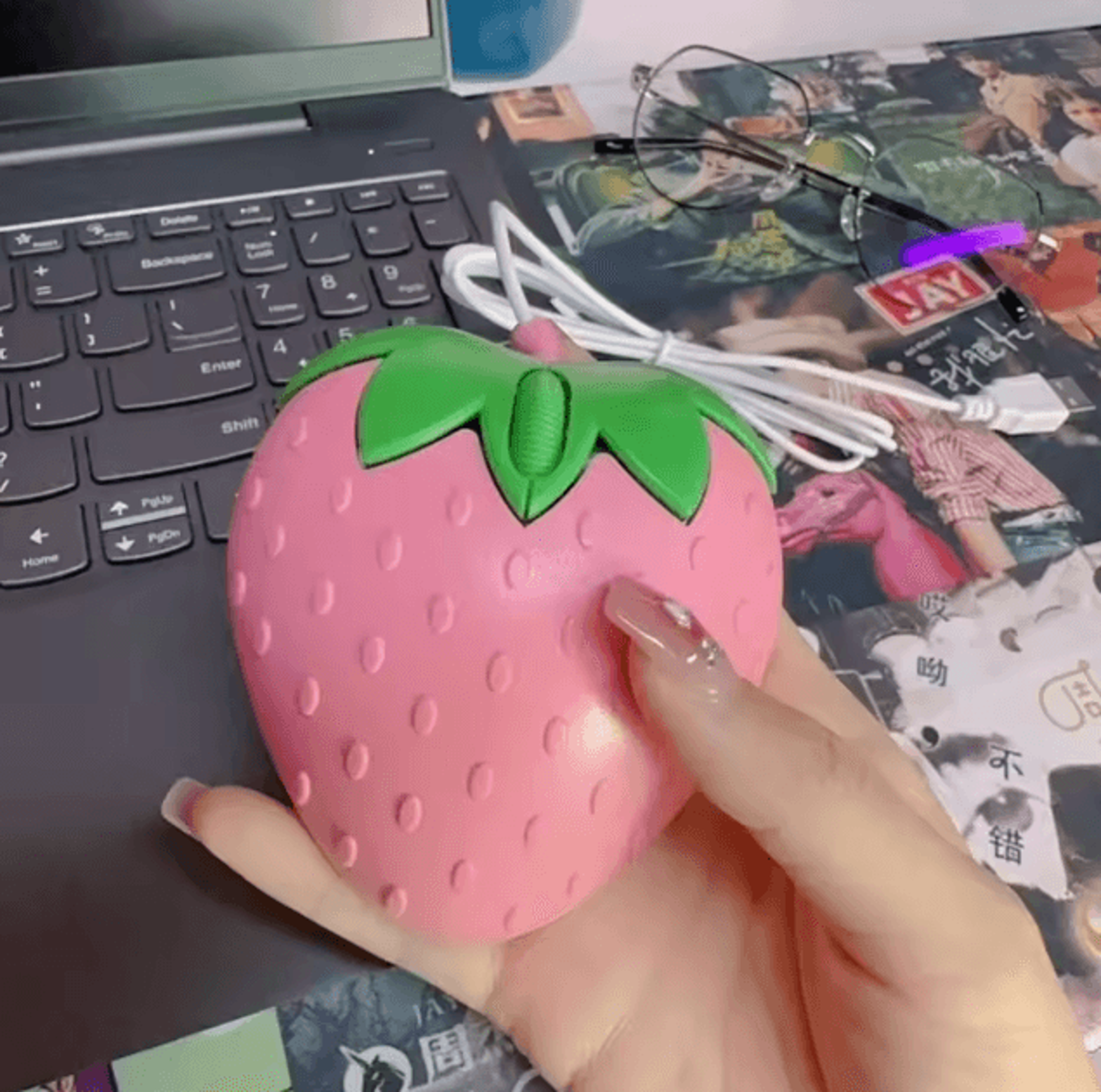 petalpro pink optical mouse – compact usb pc & laptop mouse, cute gift for girls