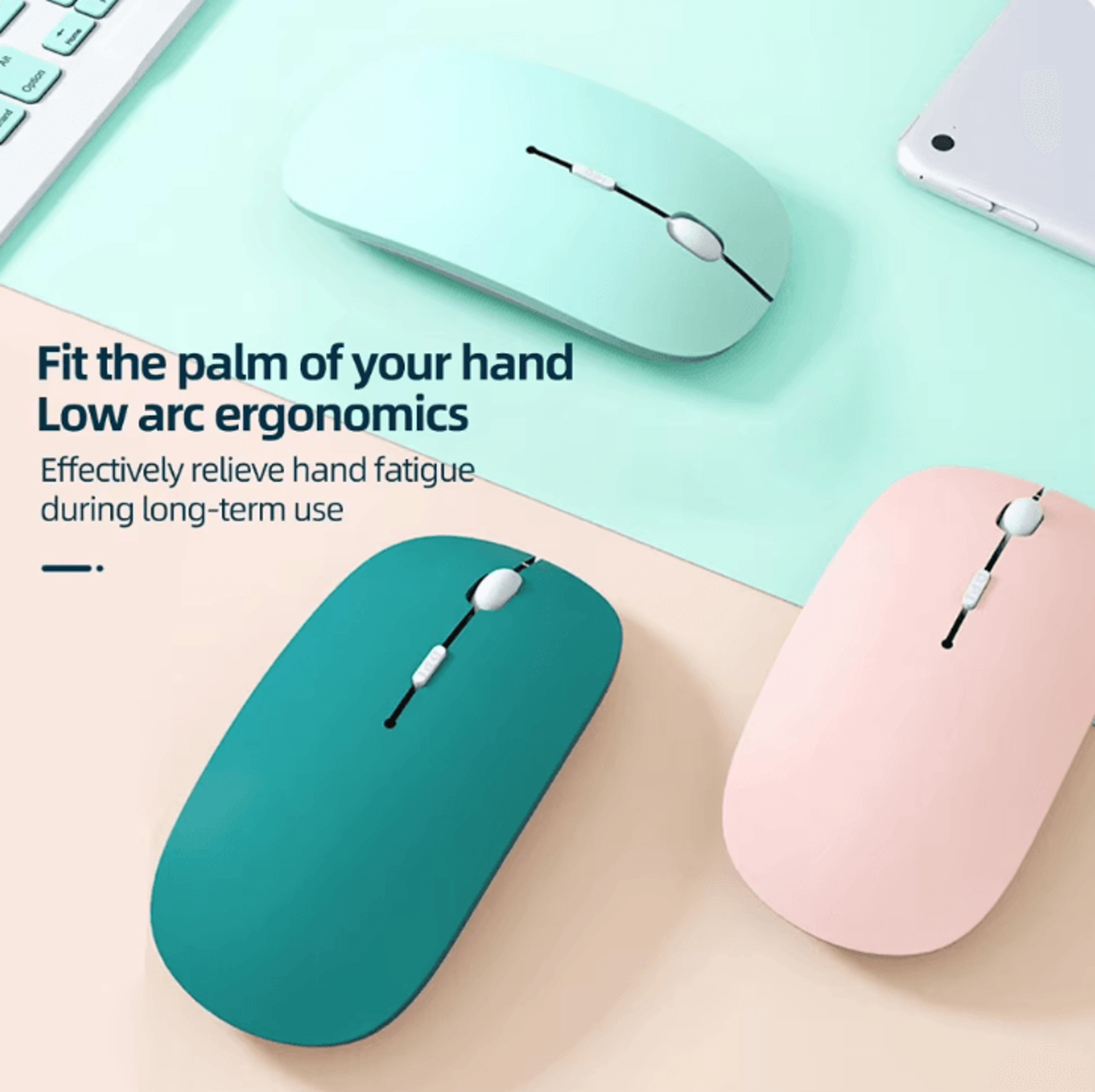 marcaron silent bluetooth mouse – noiseless wireless optical mouse for laptop, tablet & pc