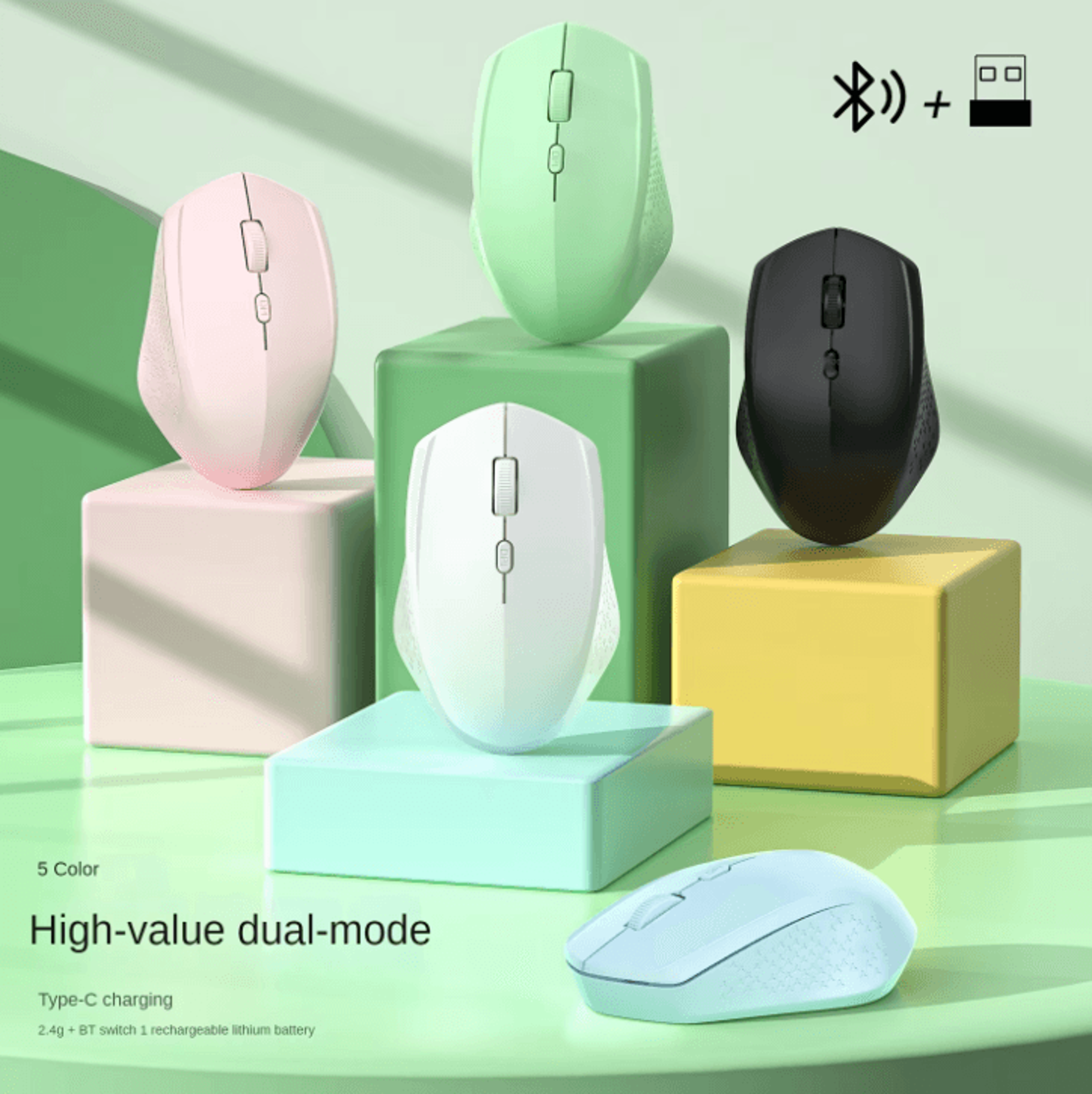 ergoconnect pro – 1600 dpi ergonomic wireless bluetooth mouse (rechargeable, dual-mode for laptop & macbook)