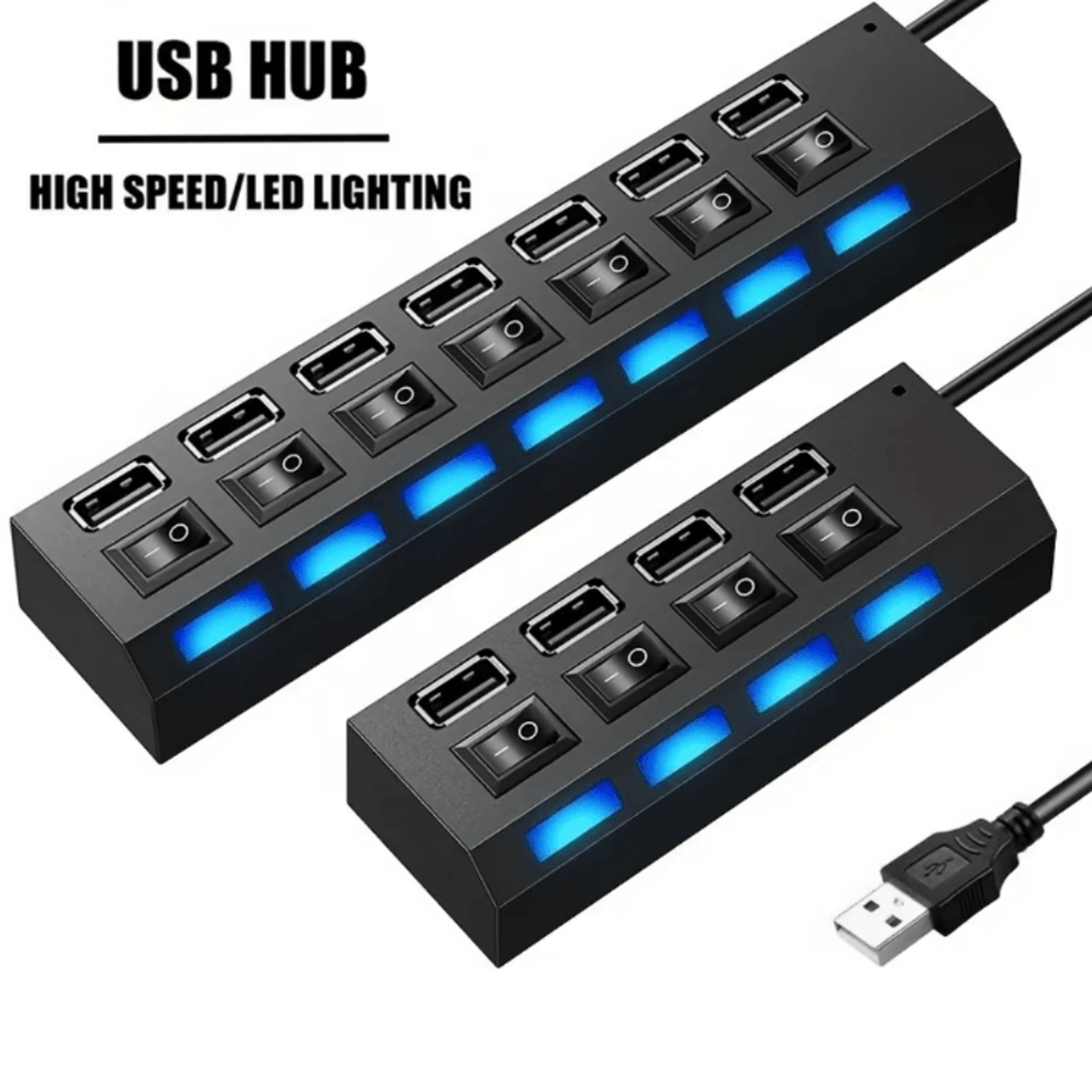 powerlink pro – usb 2.0 hub with on/off switch (4/7-port multi-port usb splitter for pc, laptop & macbook)