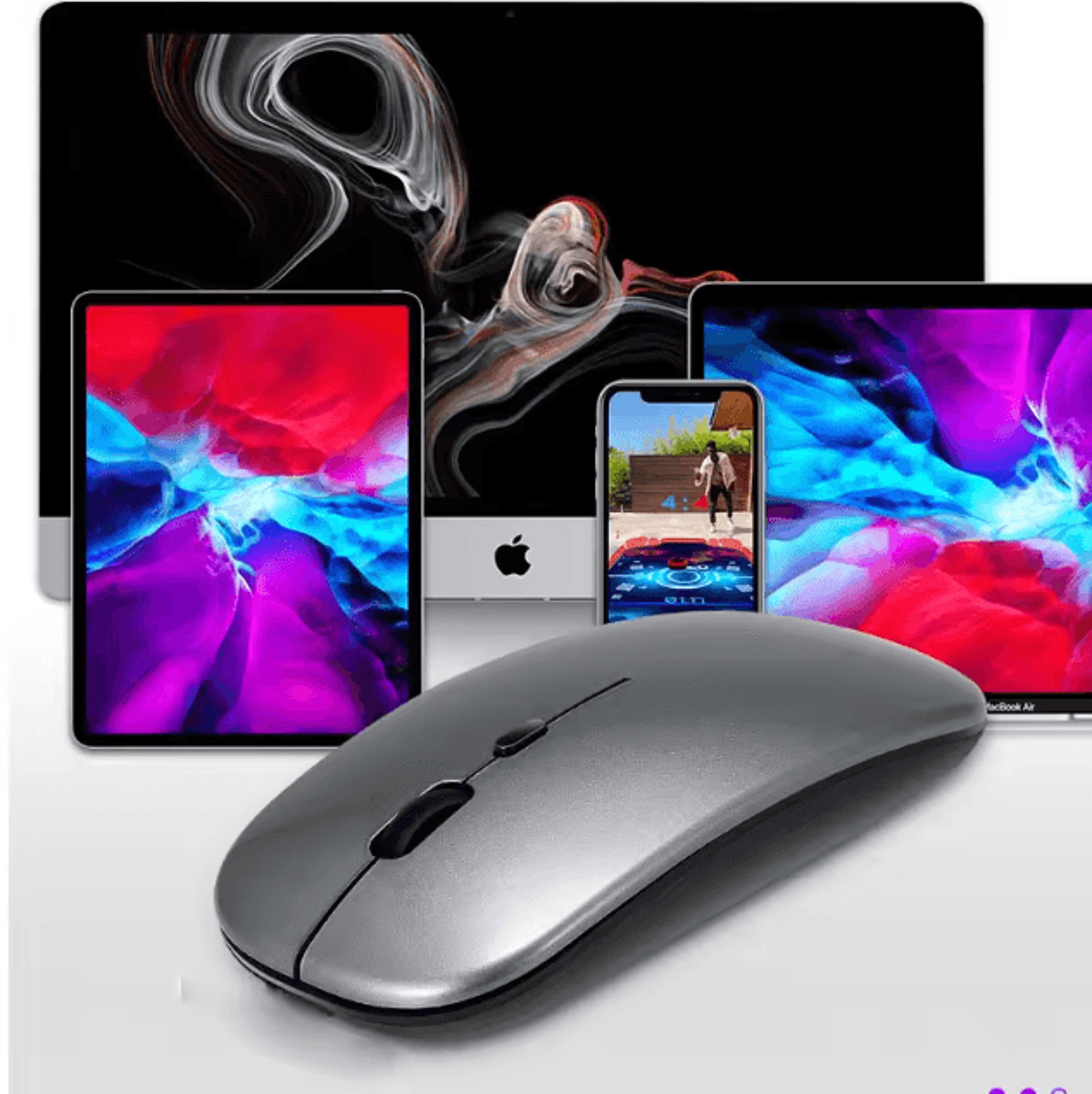 airglide duo – ultra-thin dual-mode wireless mouse with bluetooth 5.0 and 2.4ghz for laptop and tablet