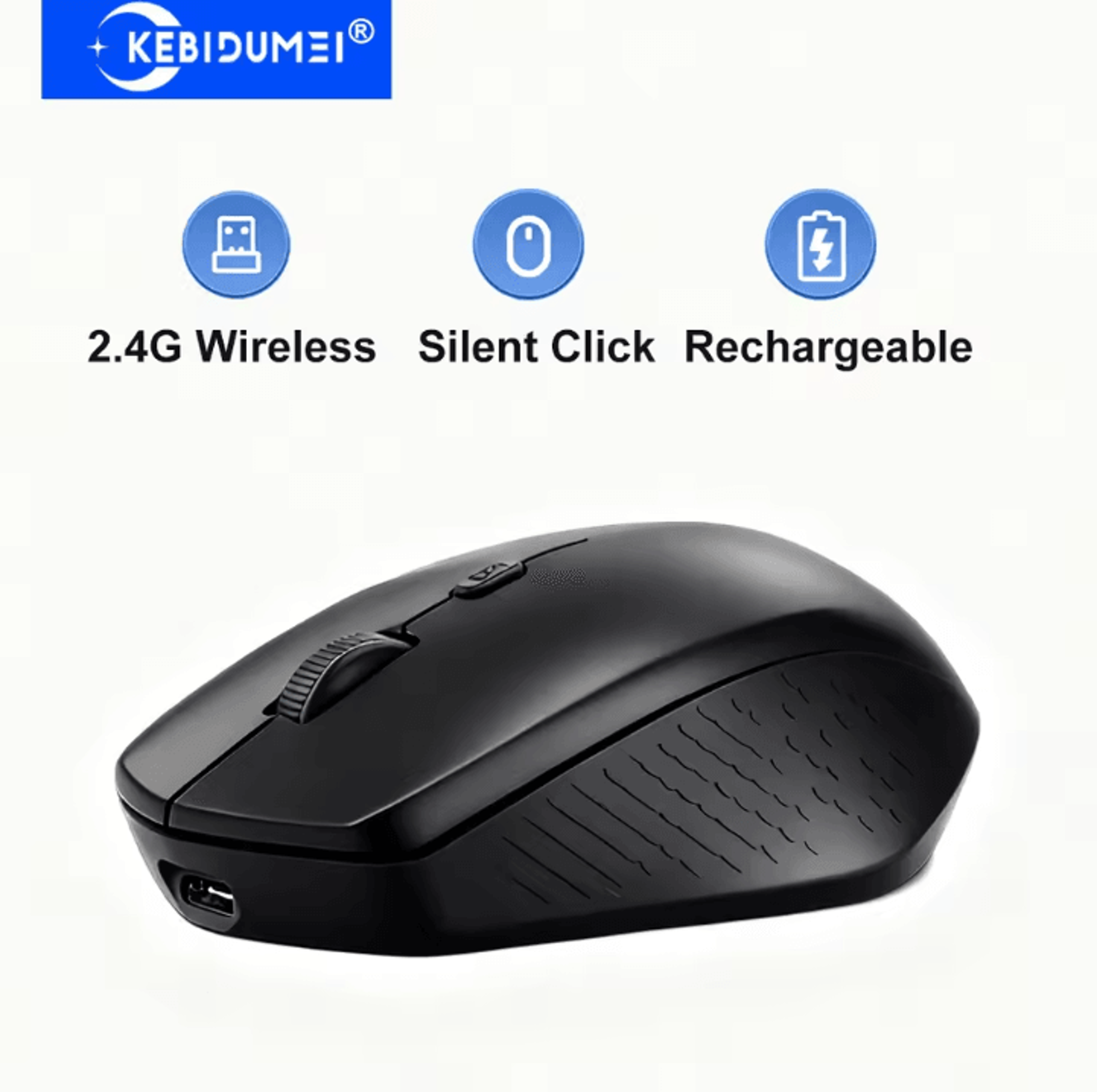 stealthglide pro 1600dpi wireless mouse – silent click rechargeable for pc, laptop & mac