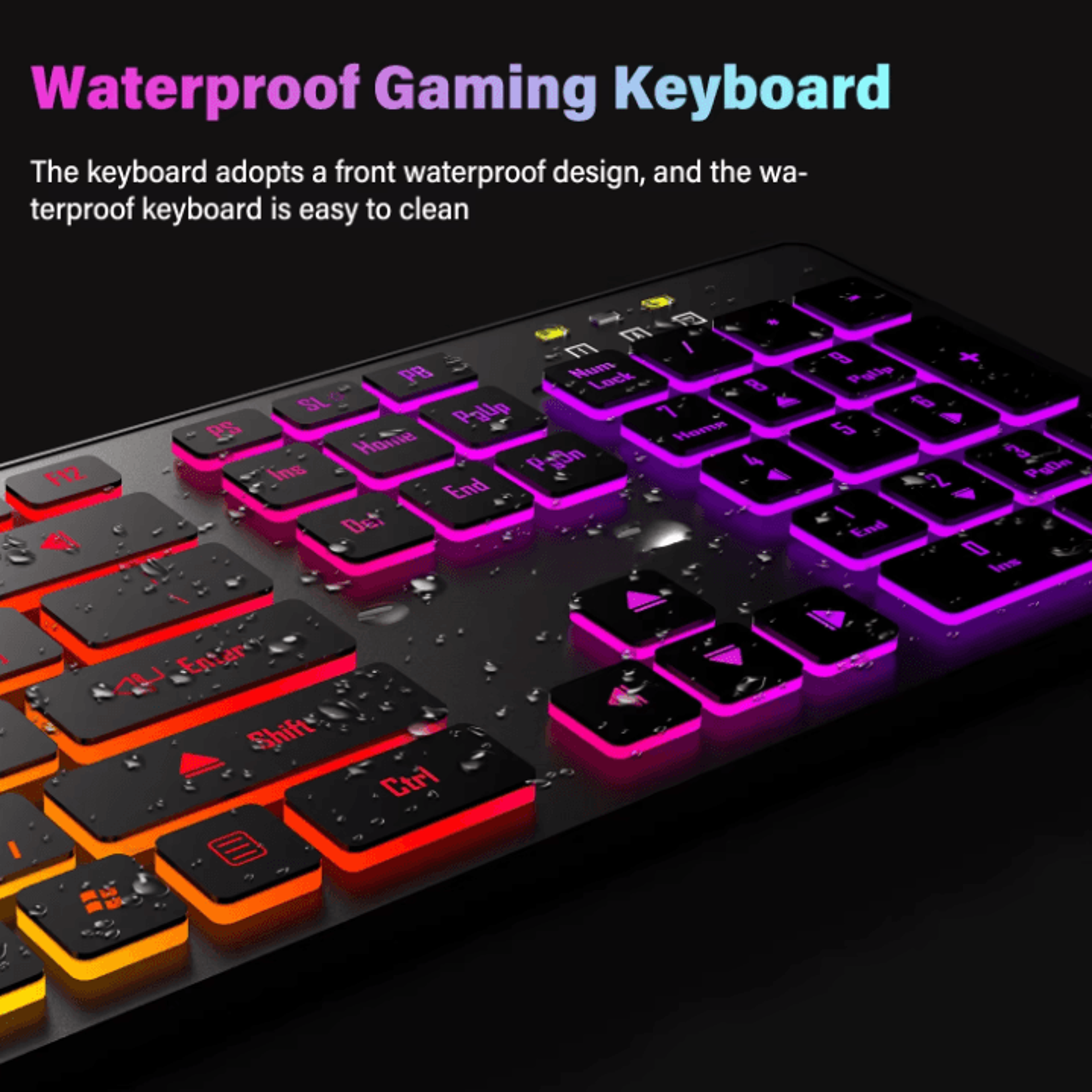 spectramute rgb backlit gaming keyboard – wired usb multilingual layout for pc & laptop