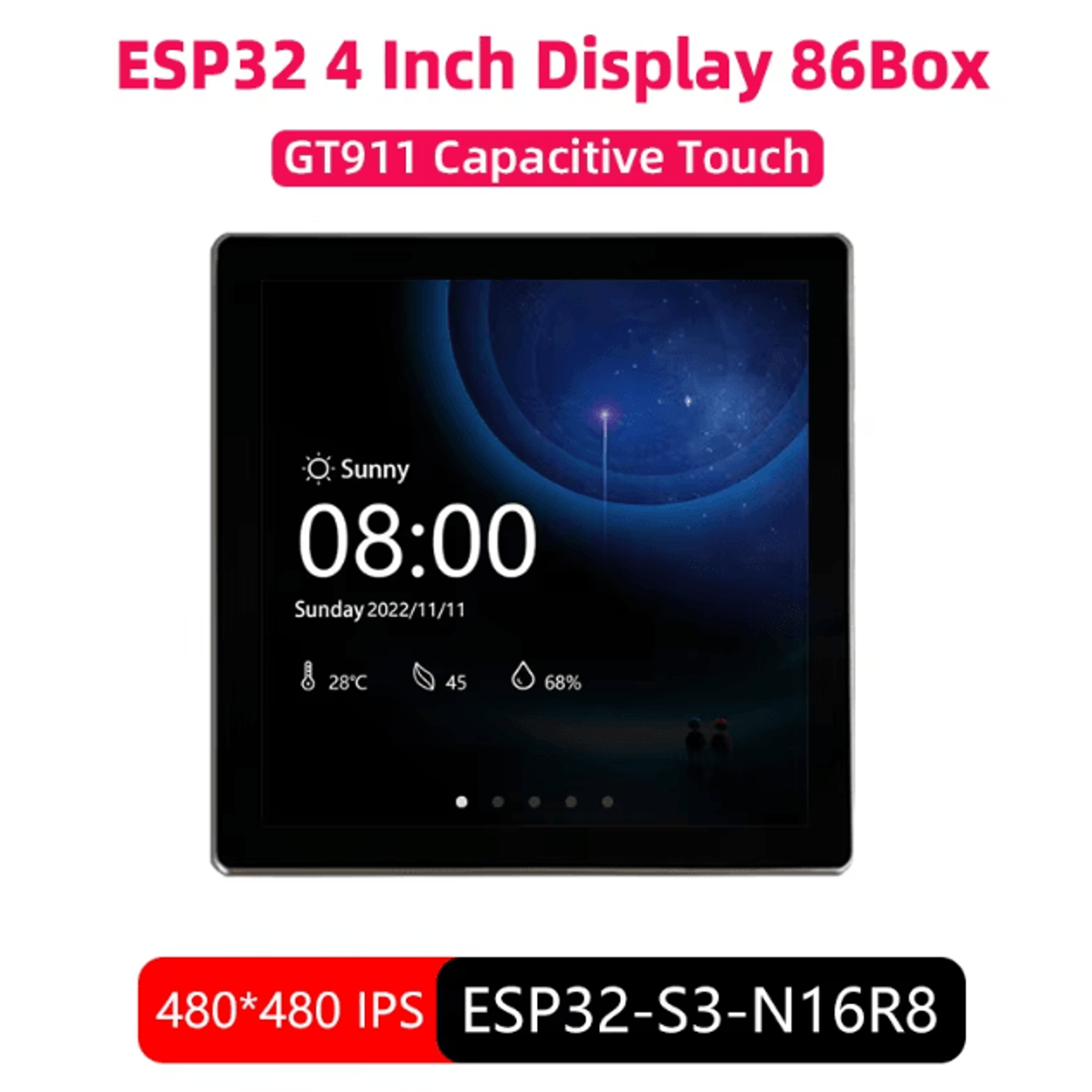 turzx 4inches esp32-s3 development board – usb-c touchscreen lcd iot & arduino friendly display module