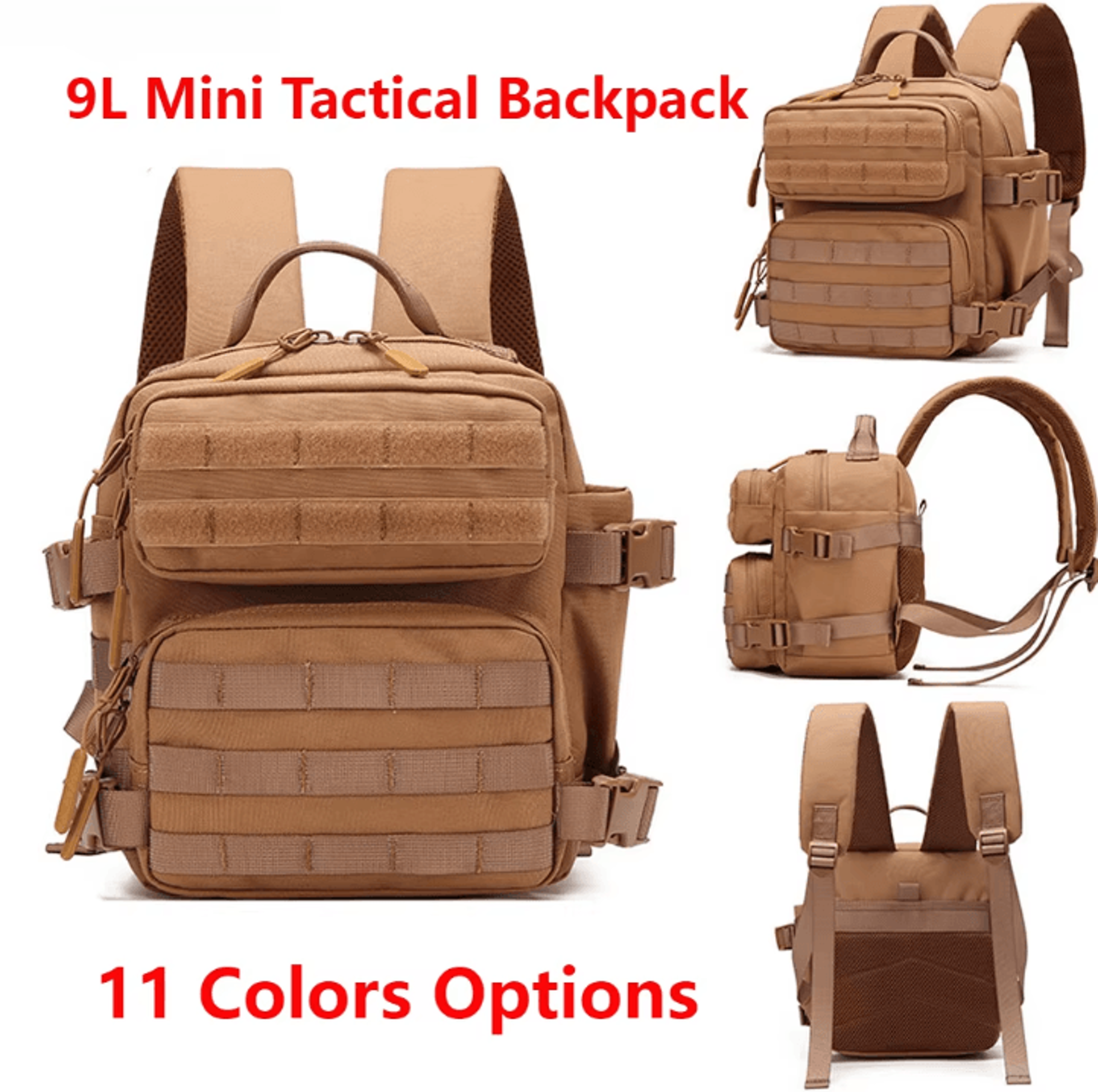 trailmaster 9l molle sport backpack – 3 day bug out edc pack for camping & hiking