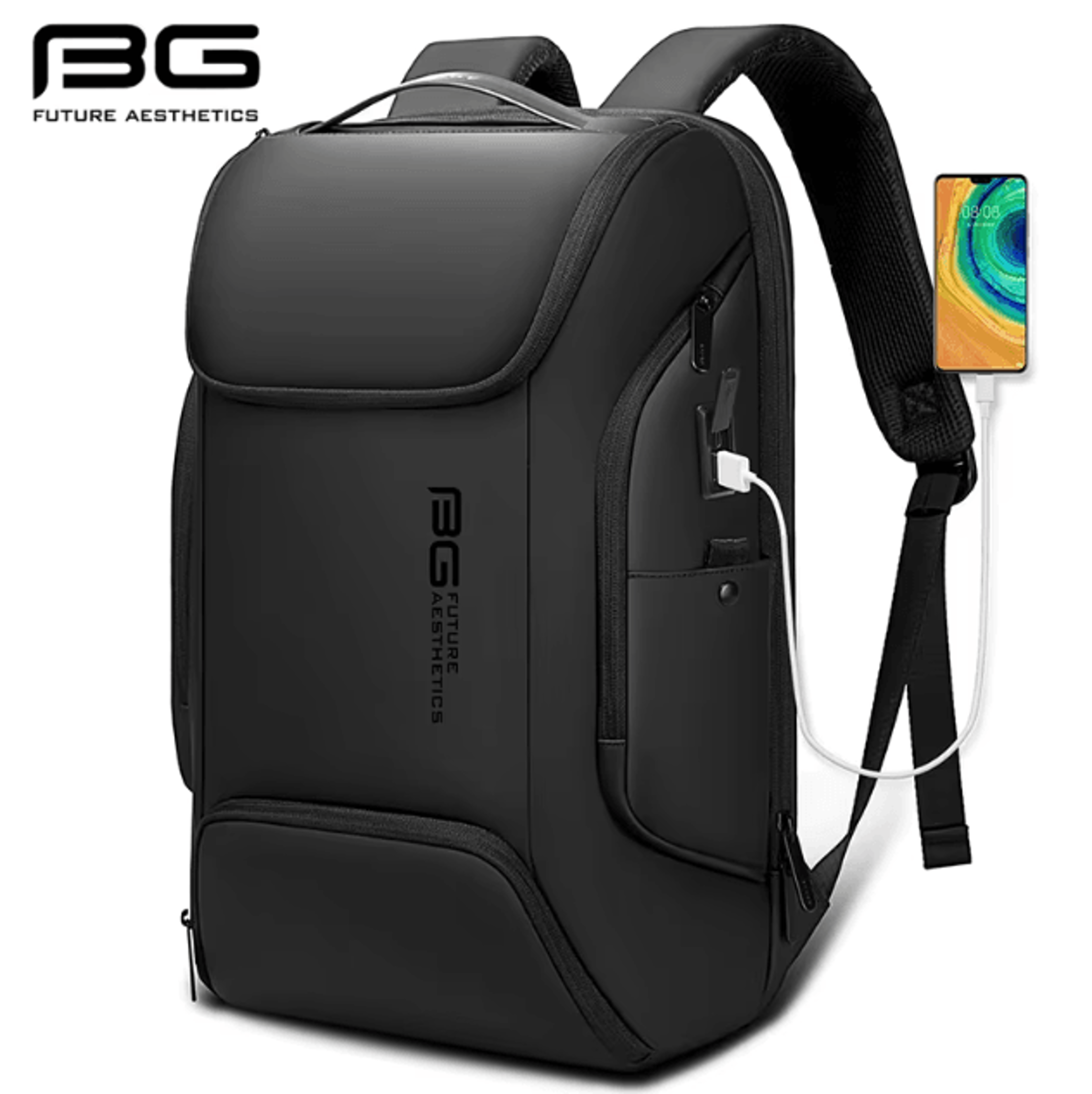 bange business usb charging laptop backpack – waterproof 15.6 inch smart travel & work bag