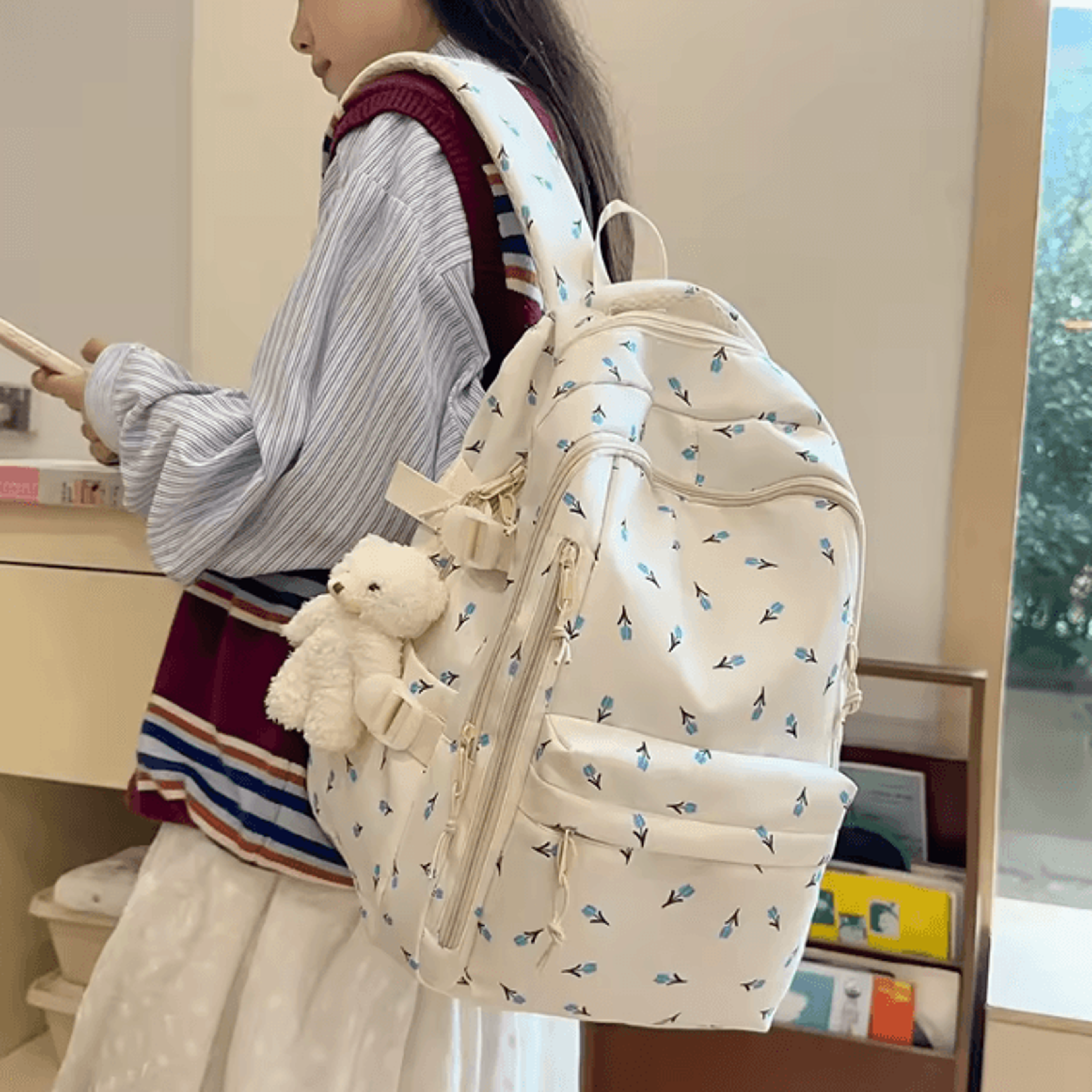 cutegirls large fashion backpack – high-capacity school & travel bag for kids