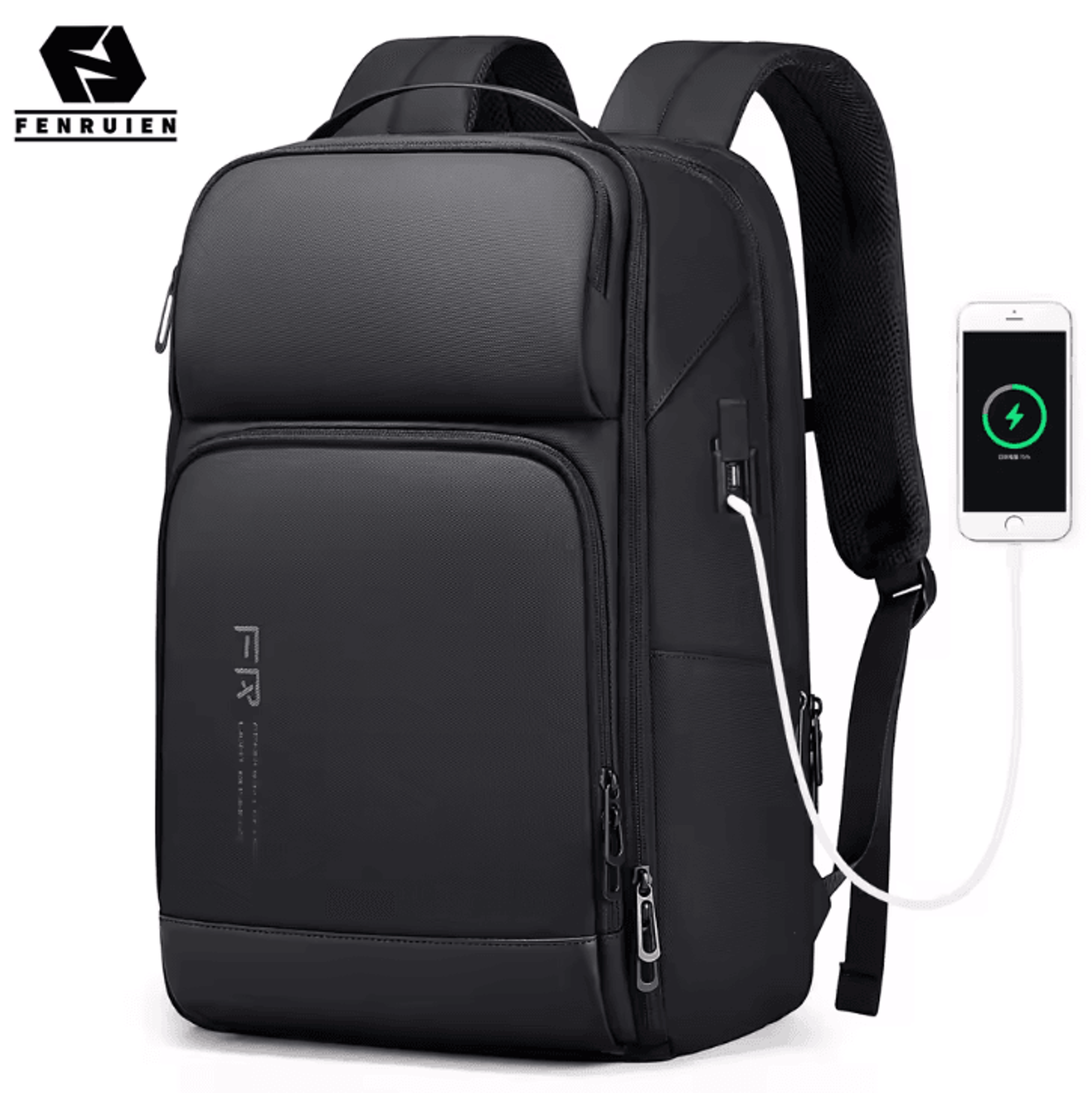 fenruien 35l business waterproof laptop backpack – usb charging bag fit 15.6-inch for travel & work