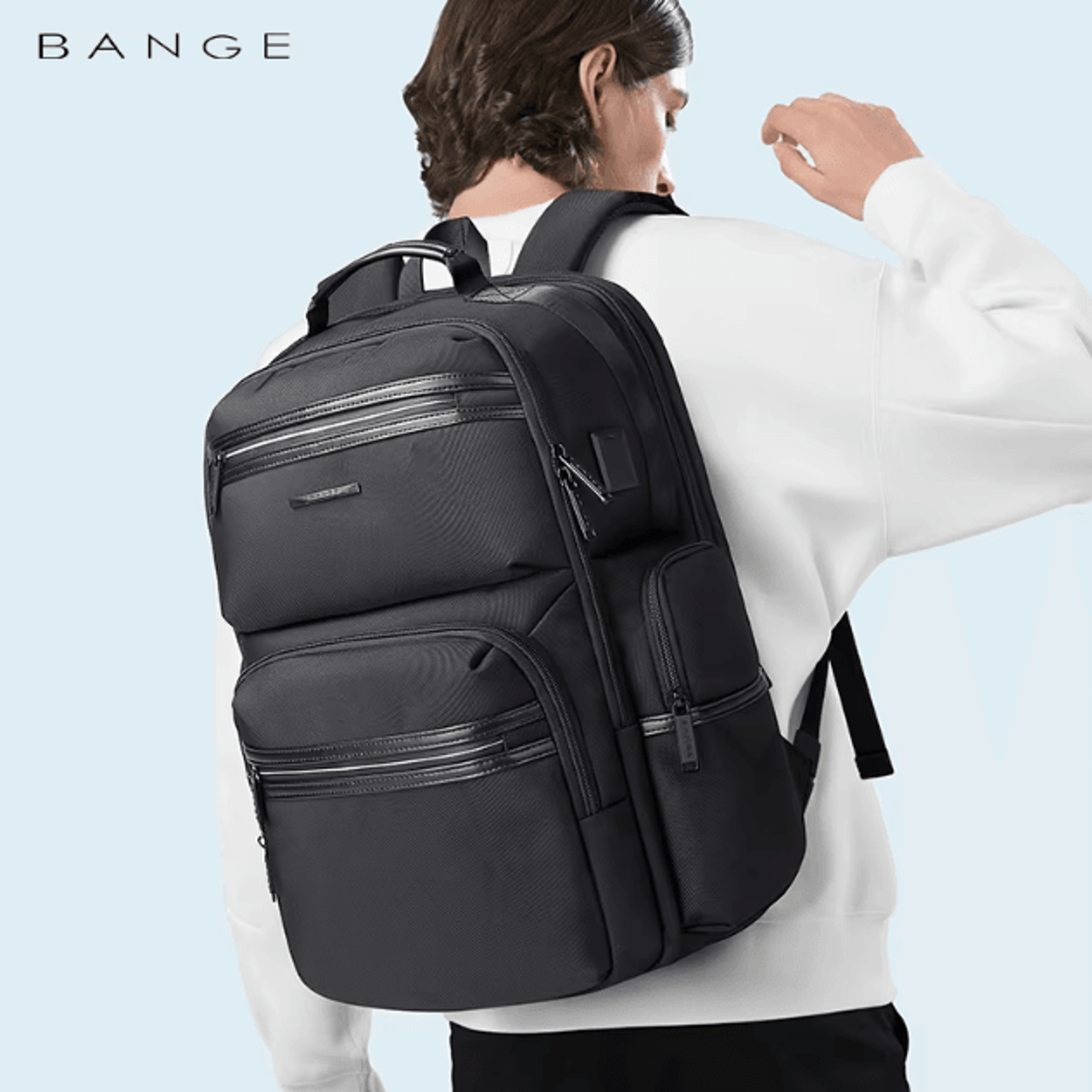 bange 15.6-inch anti-theft laptop backpack – waterproof oxford usb recharging travel & fashion bag for men