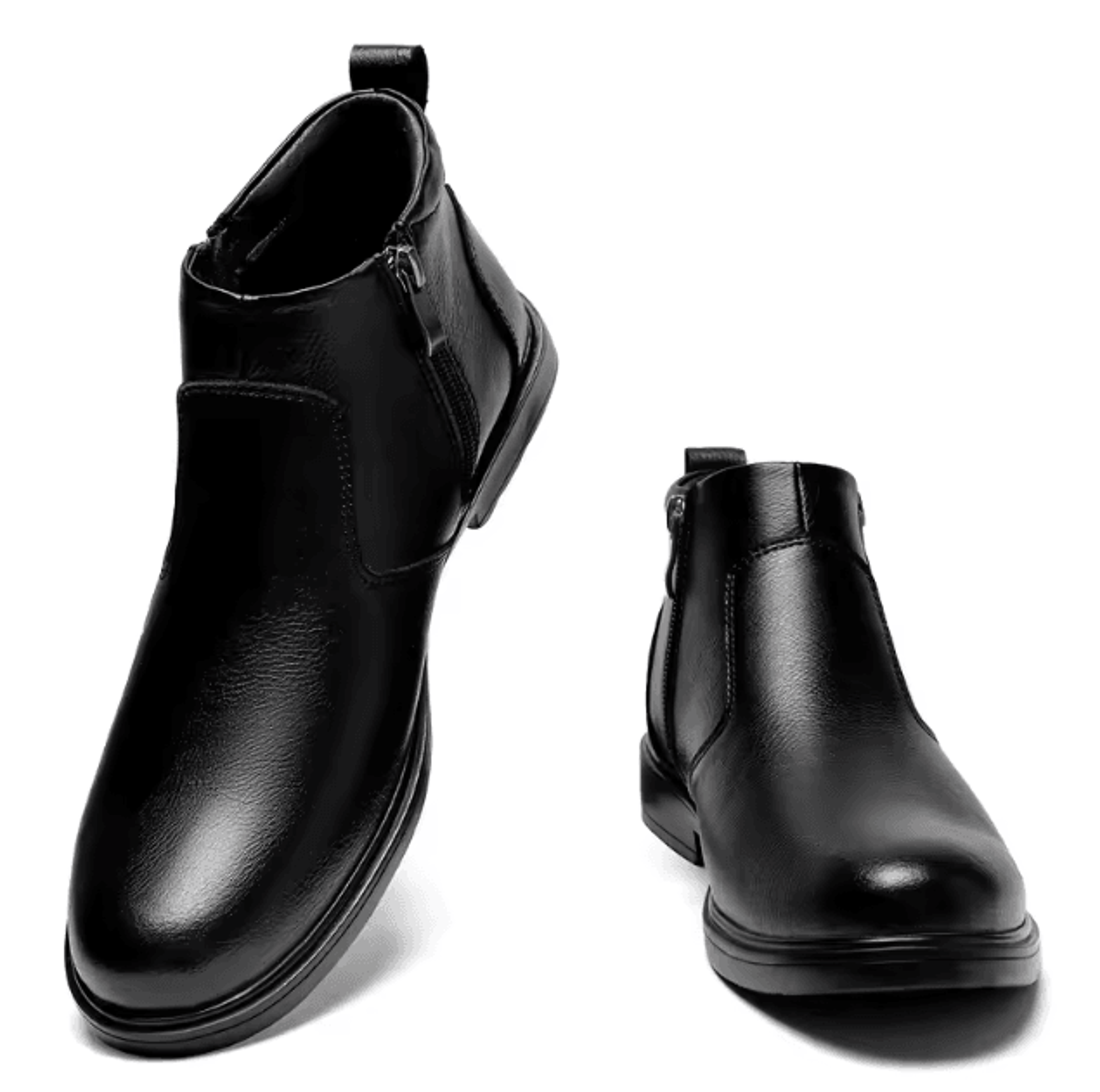 regalstride mens brogue chelsea leather boots – genuine leather winter plush ankle shoes