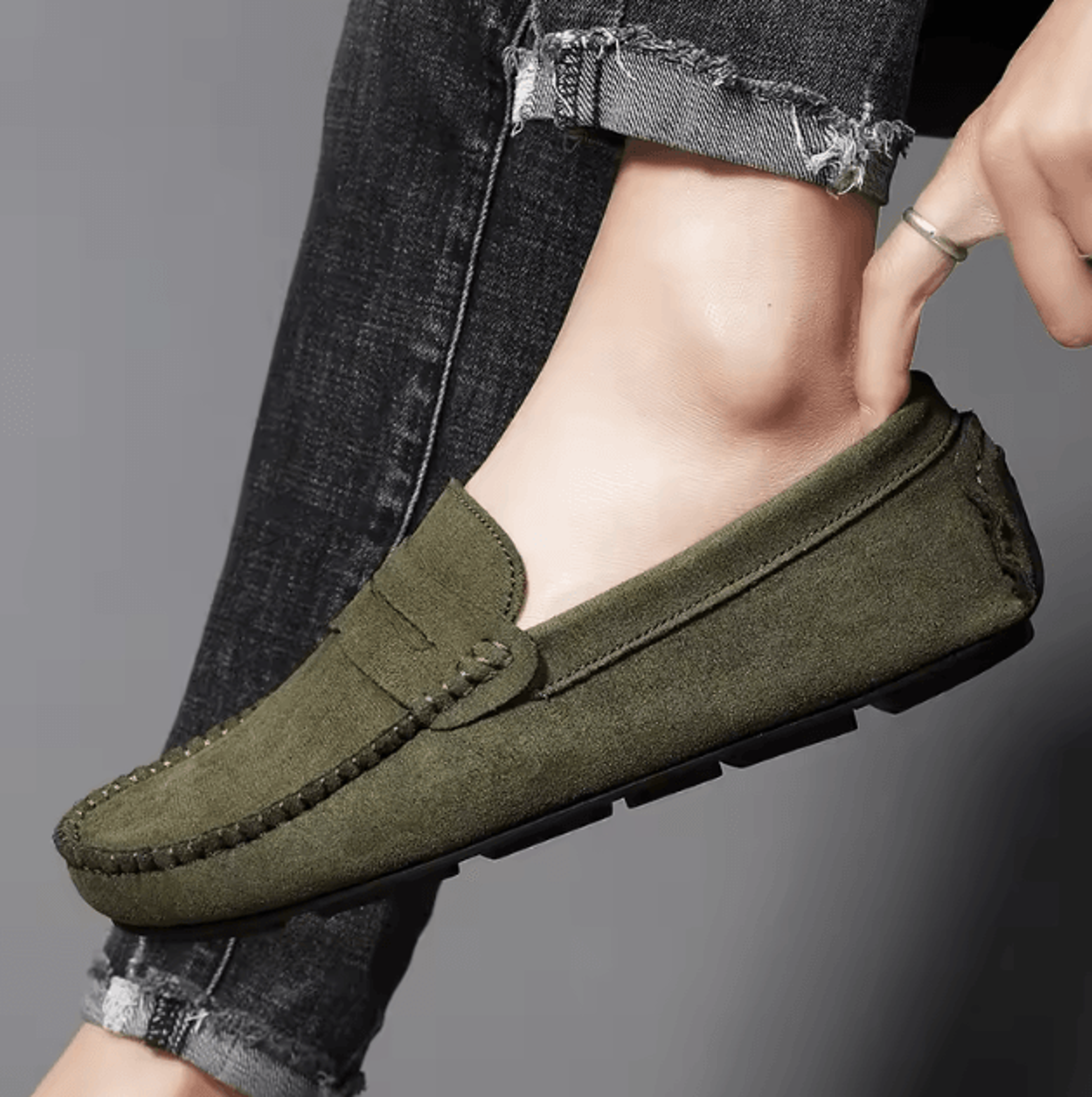 urbanease mens suede casual loafers breathable slip on driving boat shoes
