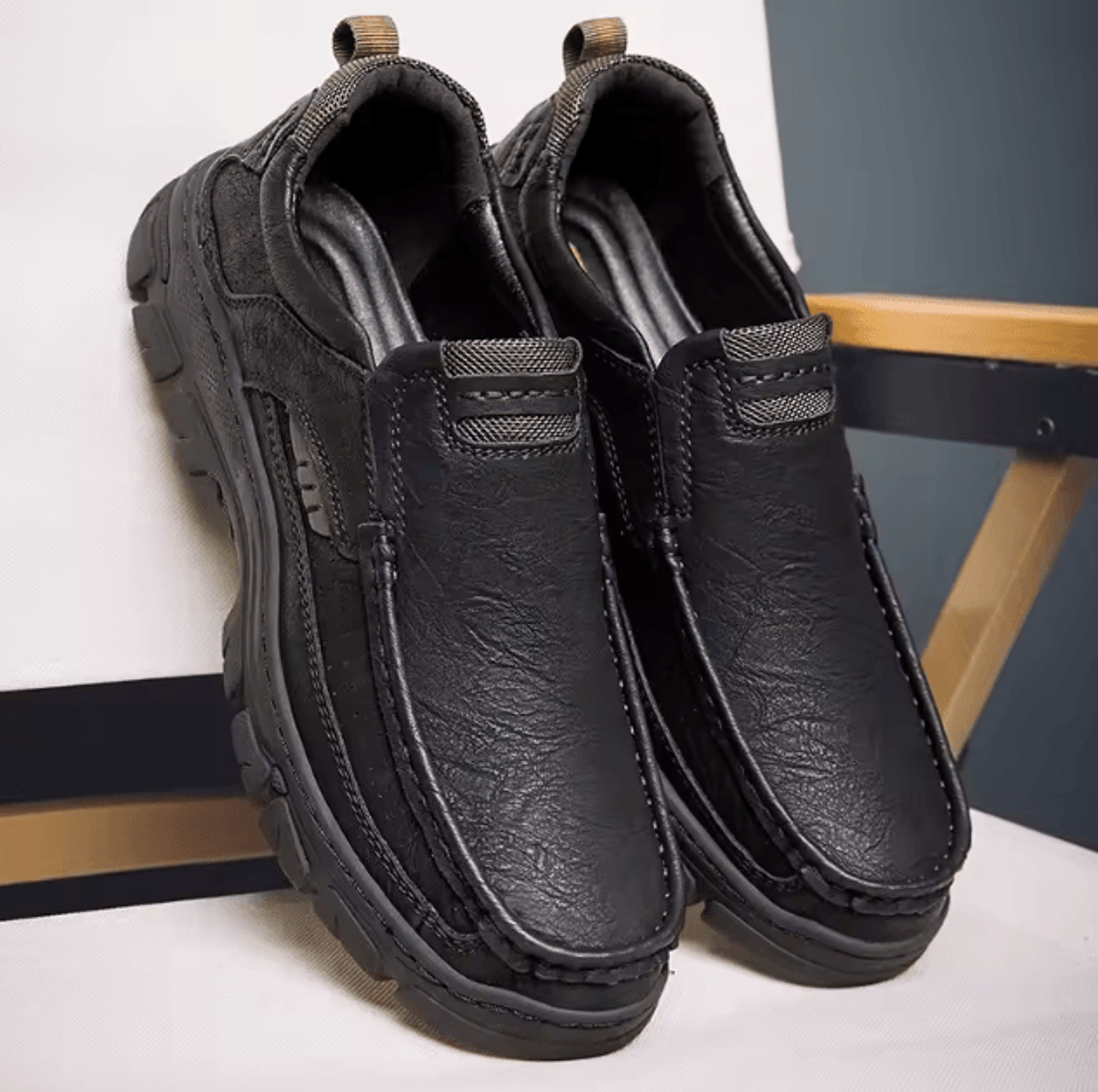 genuine leather mens handmade casual loafers breathable comfortable slip on driving shoes
