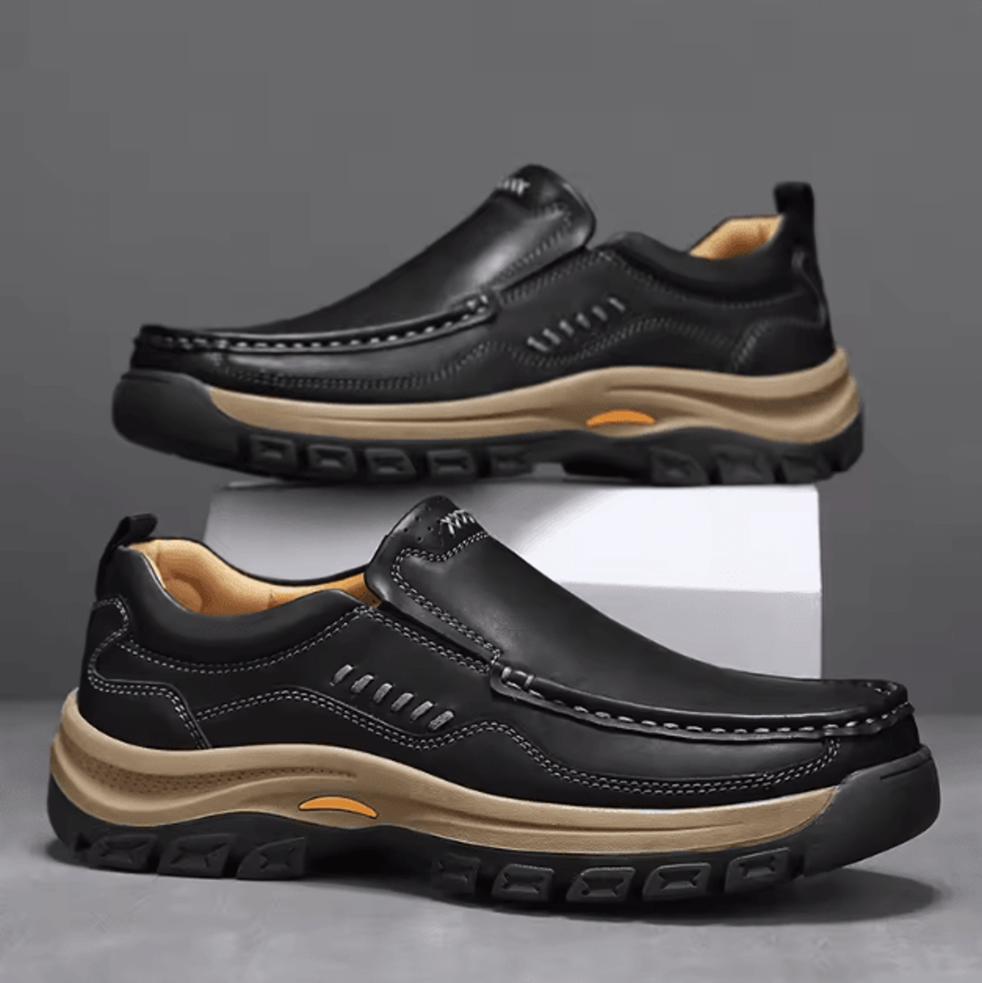 men hand stitched casual loafers comfortable breathable slip on everyday shoes