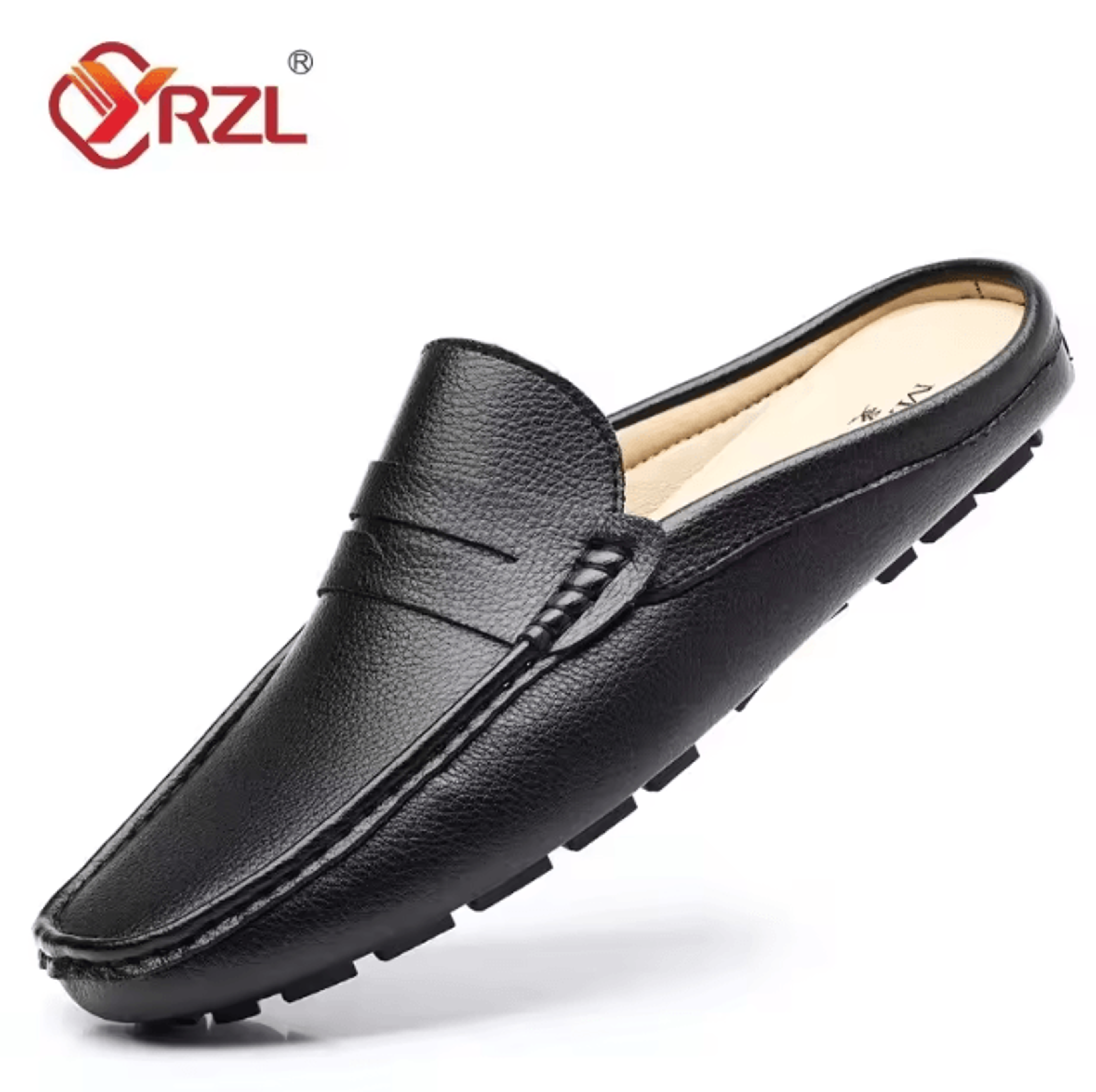 men leather summer slip on breathable comfortable loafers moccasins